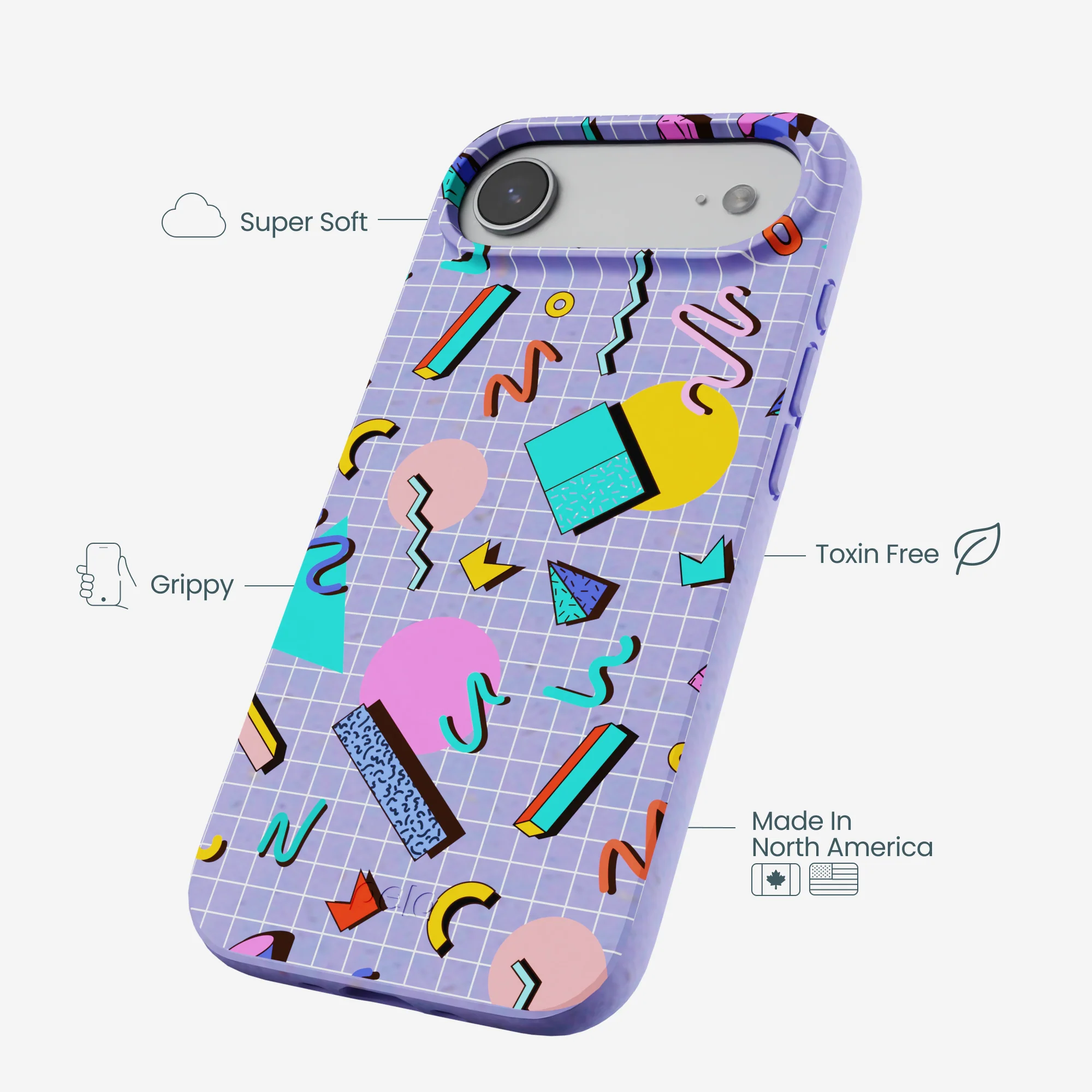 Lavender Retro Grid iPhone Air Case - Image 4
