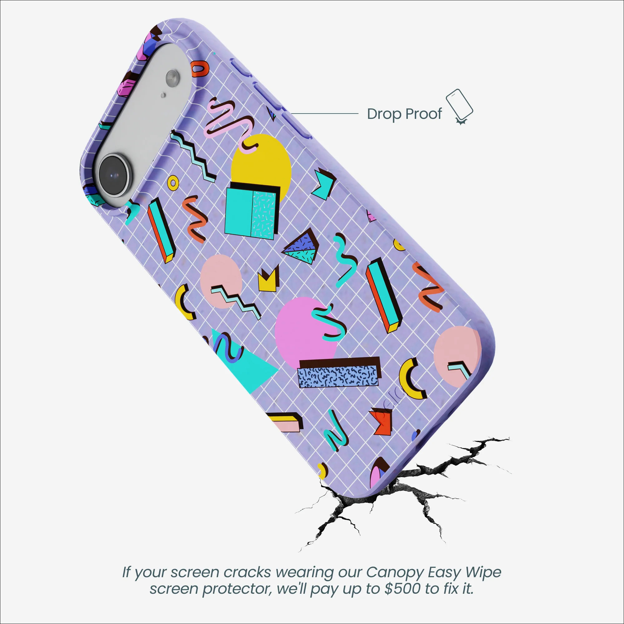 Lavender Retro Grid iPhone Air Case - Image 5