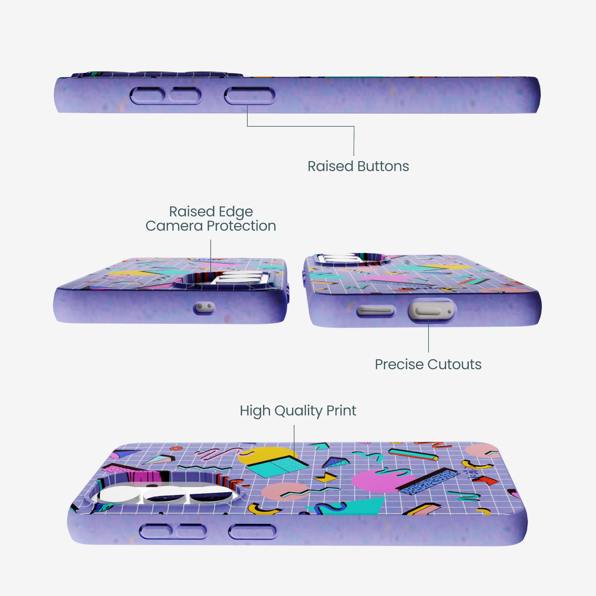 Lavender Retro Grid Samsung Galaxy S26 Case - Image 2