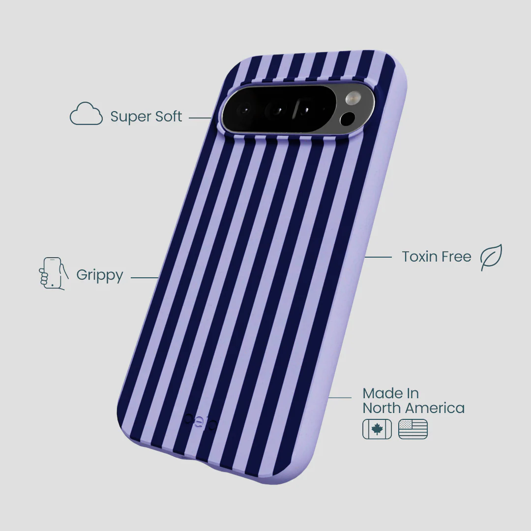 Lavender Small Navy Stripes Google Pixel 10 Pro XL Case - Image 3