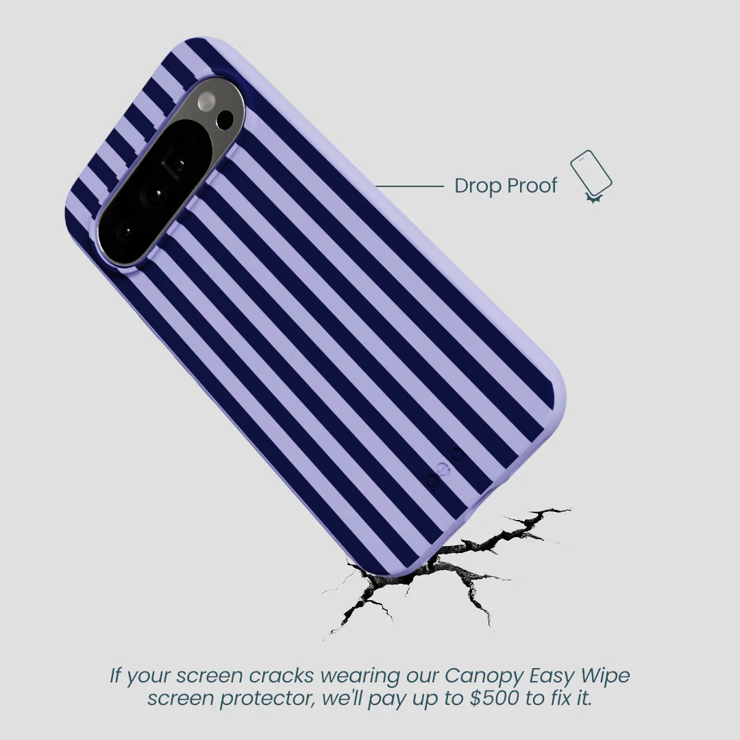 Lavender Small Navy Stripes Google Pixel 10 Pro XL Case - Image 4