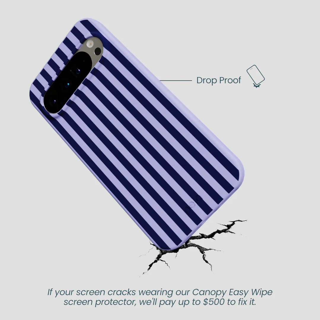 Lavender Small Navy Stripes Google Pixel 9 Pro XL Case - Image 4