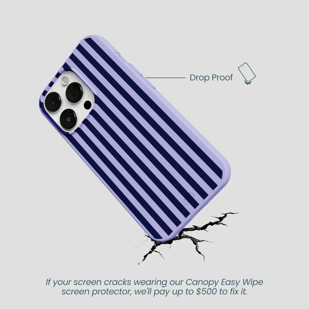 Lavender Small Navy Stripes iPhone 13 Pro Case - Image 5