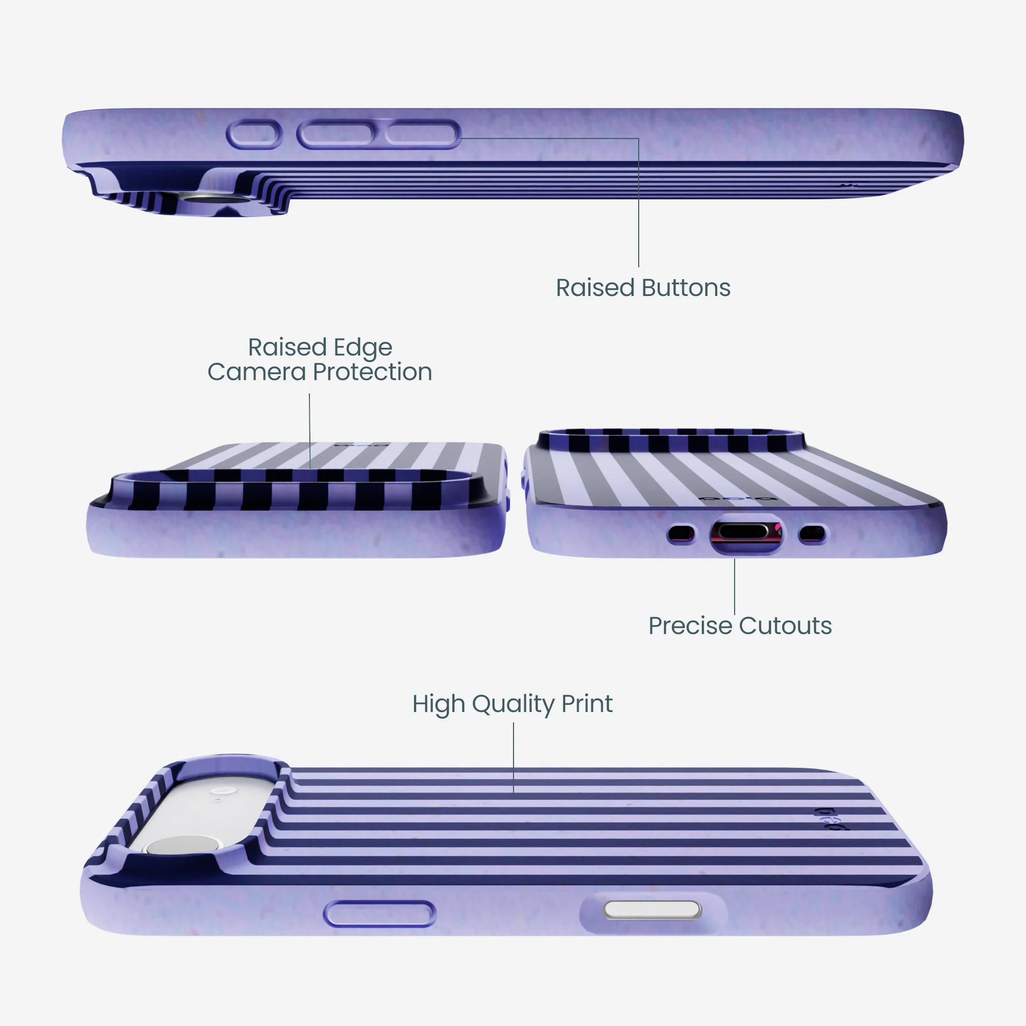 Lavender Small Navy Stripes iPhone Air Case - Image 3