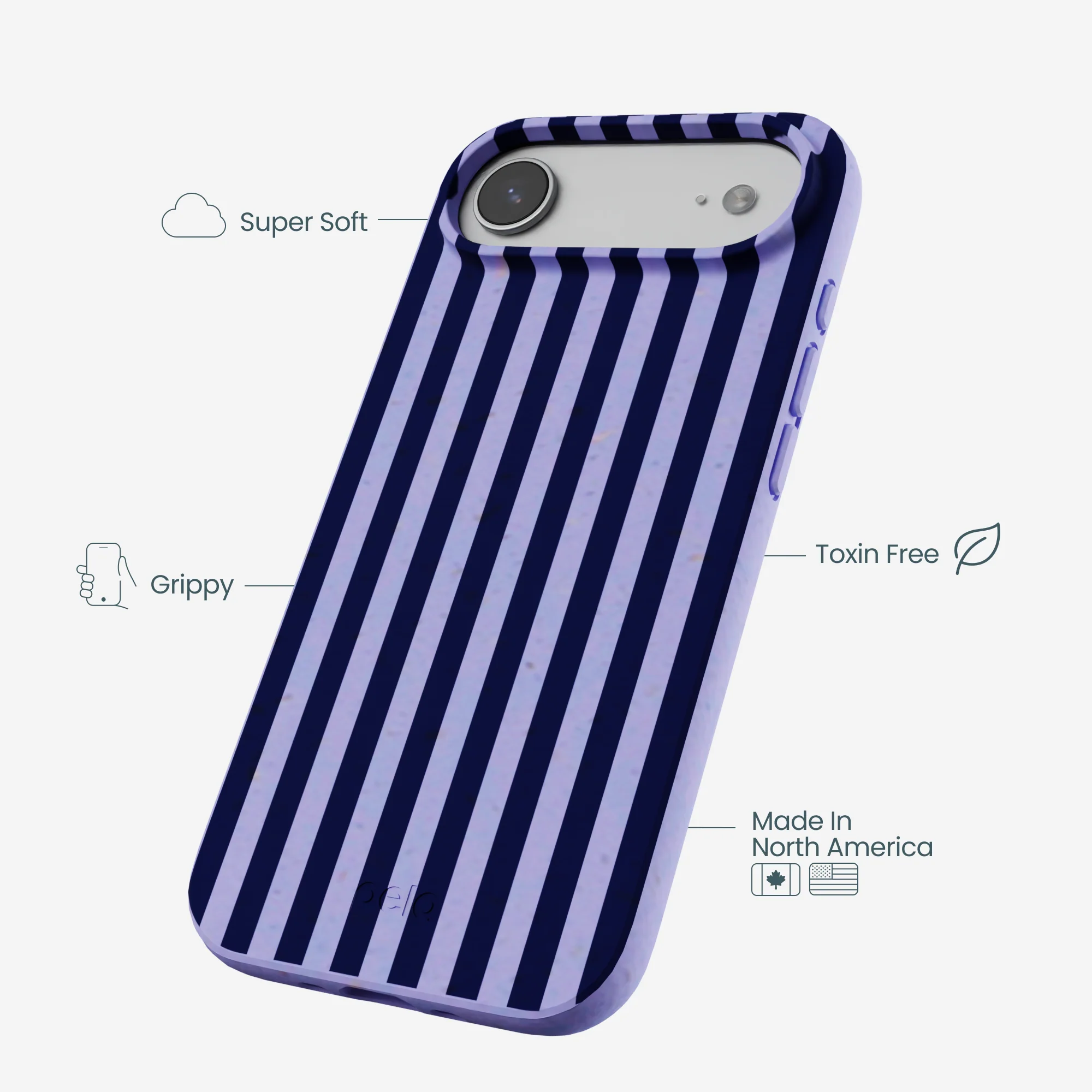 Lavender Small Navy Stripes iPhone Air Case - Image 4