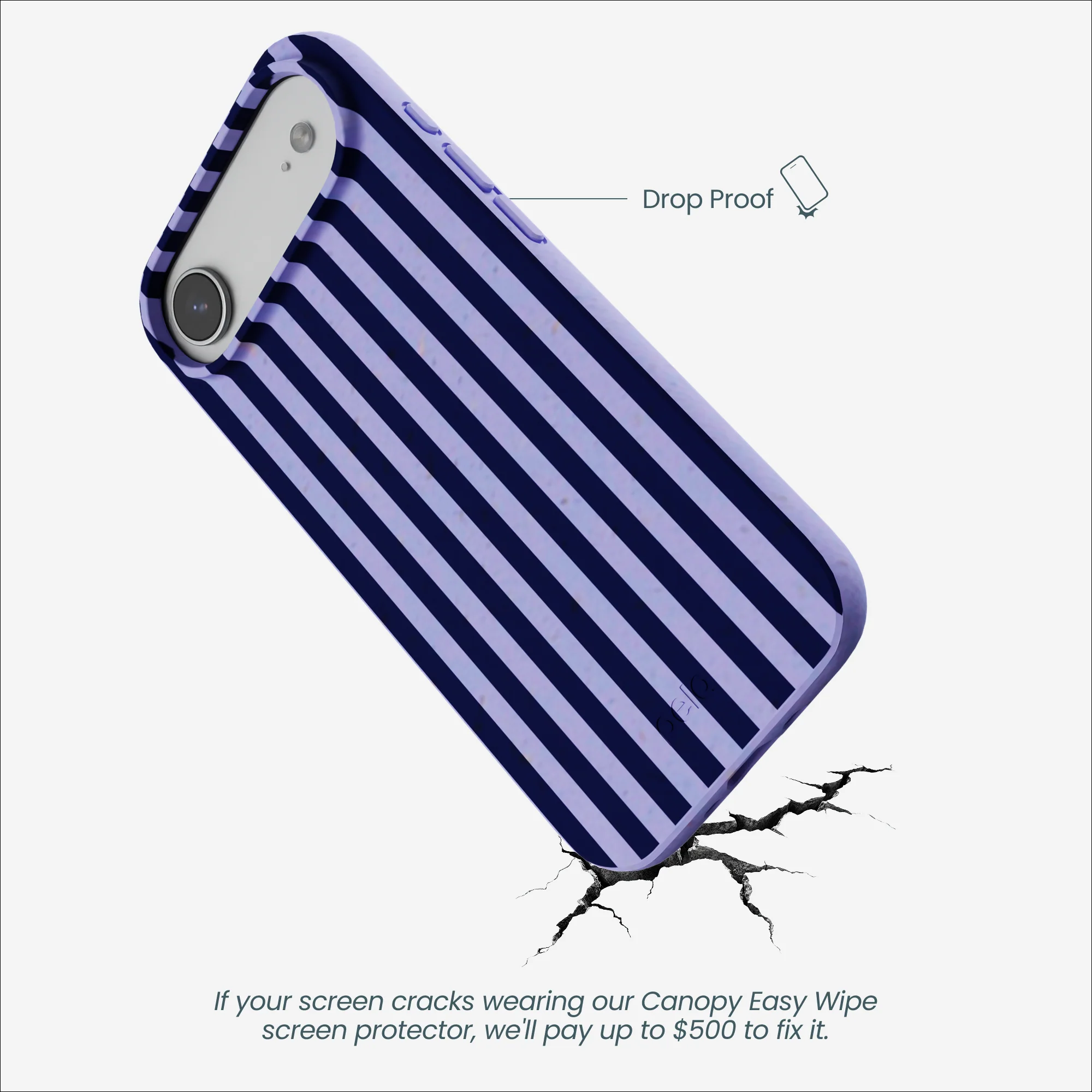 Lavender Small Navy Stripes iPhone Air Case - Image 5