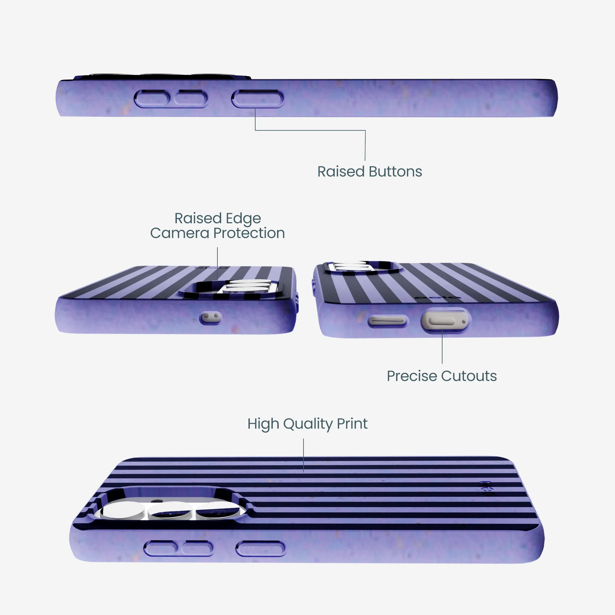 Lavender Small Navy Stripes Samsung Galaxy S26 Case - Image 2
