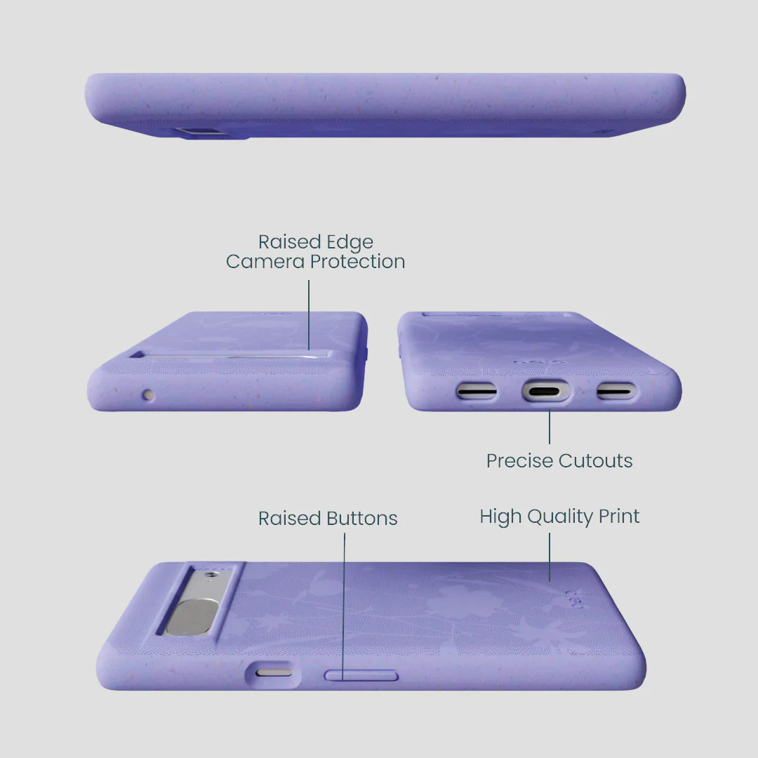 Lavender Wildflower Stitching Google Pixel 7a Case - Image 3
