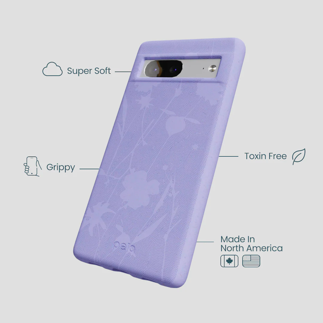 Lavender Wildflower Stitching Google Pixel 7a Case - Image 4