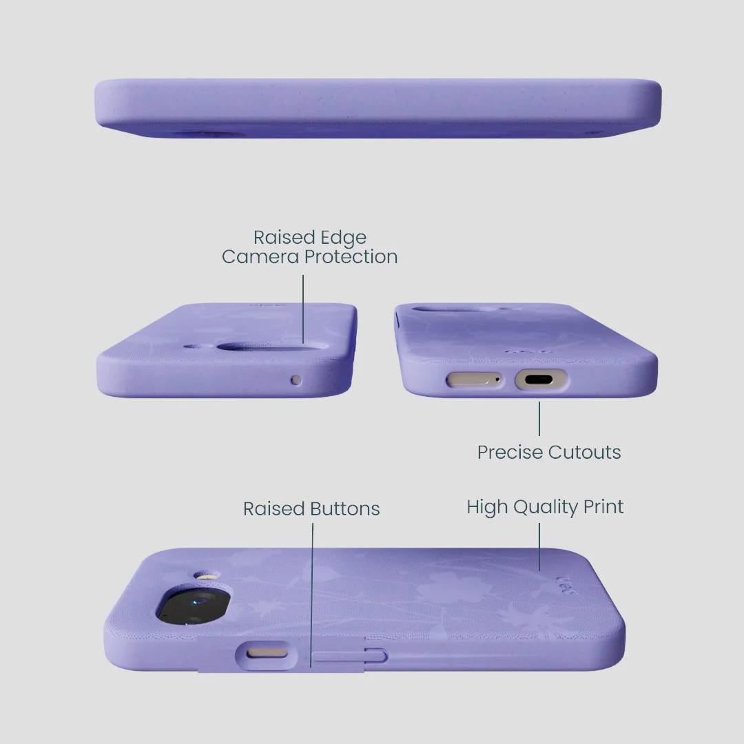 Lavender Wildflower Stitching Google Pixel 9a Case - Image 3