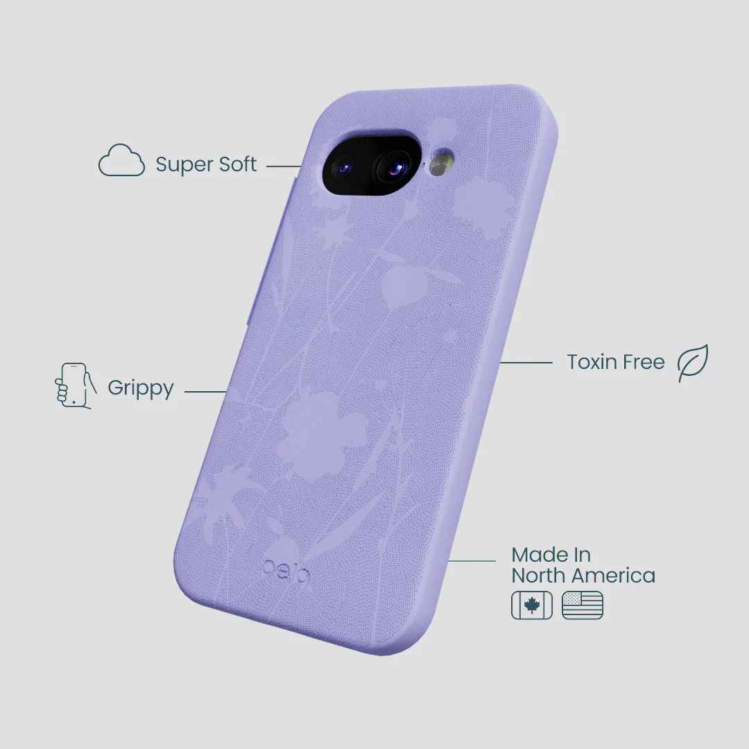 Lavender Wildflower Stitching Google Pixel 9a Case - Image 4