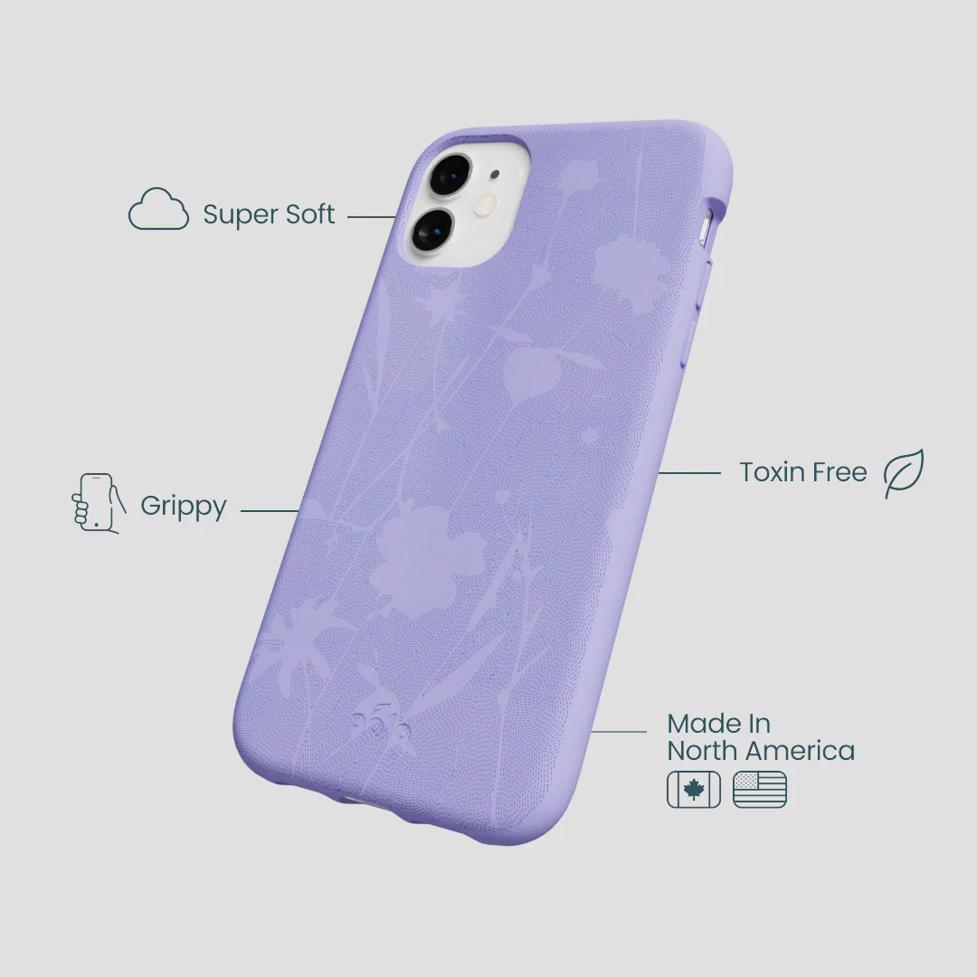 Lavender Wildflower Stitching iPhone 11 Case - Image 4