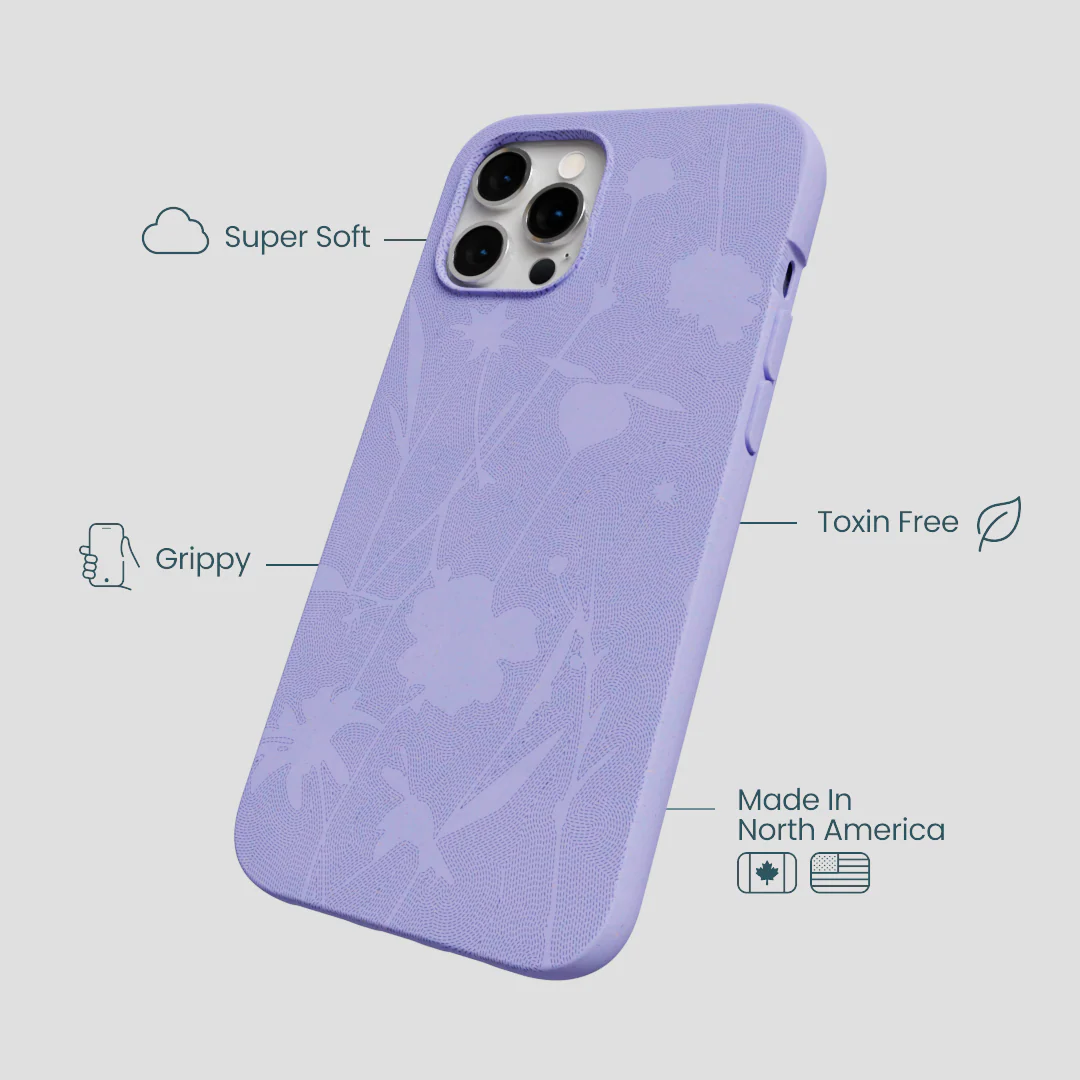 Lavender Wildflower Stitching iPhone 12 Pro Max Case - Image 4