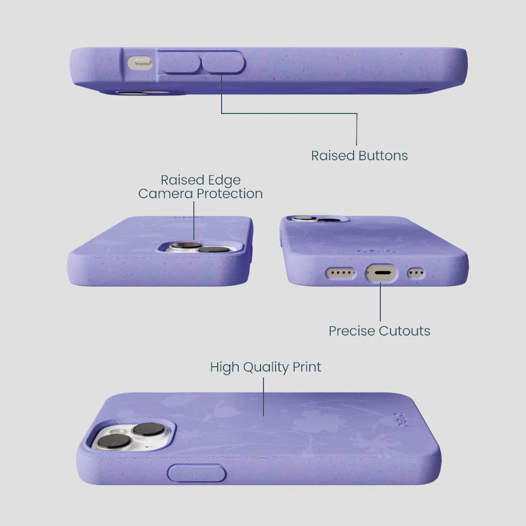 Lavender Wildflower Stitching iPhone 13 Case - Image 3
