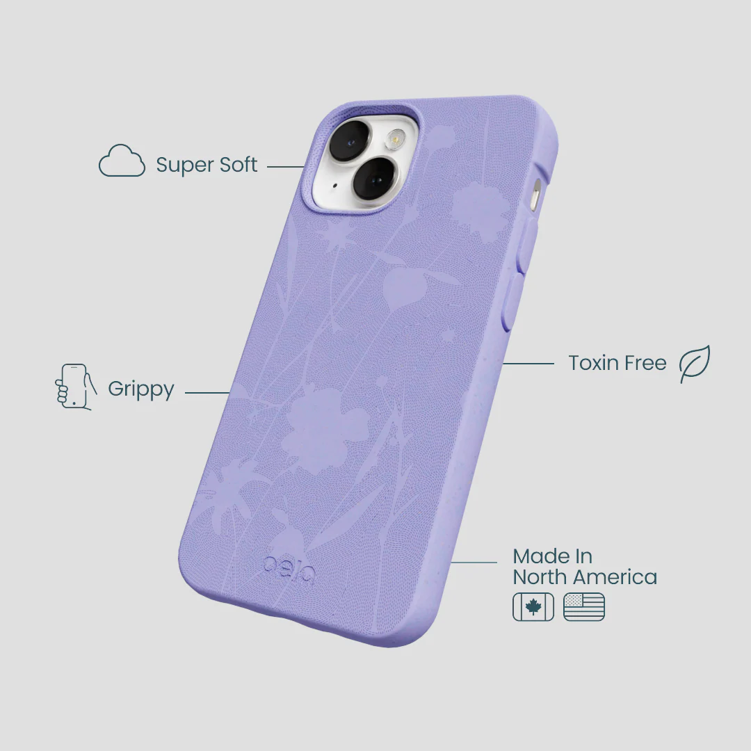 Lavender Wildflower Stitching iPhone 13 Case - Image 4