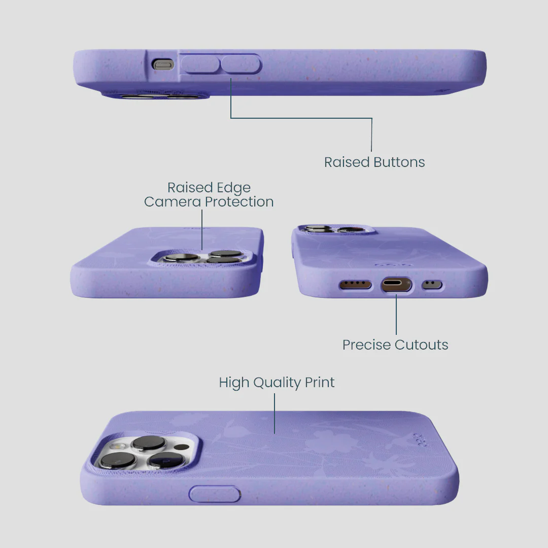 Lavender Wildflower Stitching iPhone 13 Pro Case - Image 3
