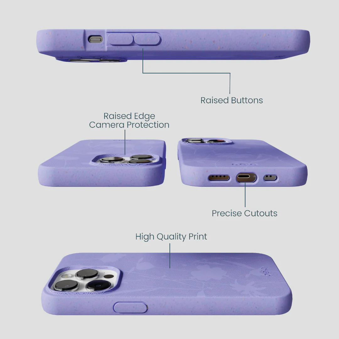 Lavender Wildflower Stitching iPhone 13 Pro Max Case - Image 3