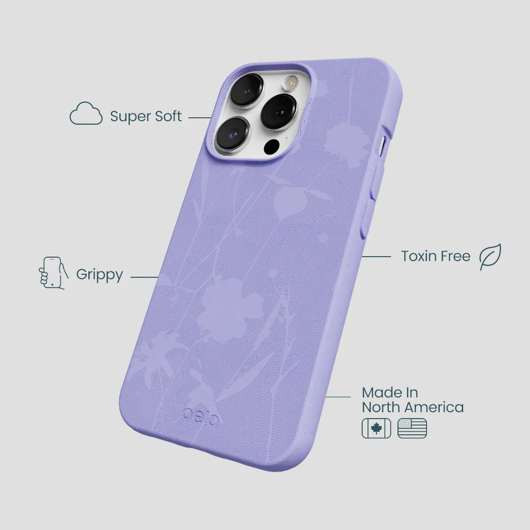 Lavender Wildflower Stitching iPhone 13 Pro Max Case - Image 4