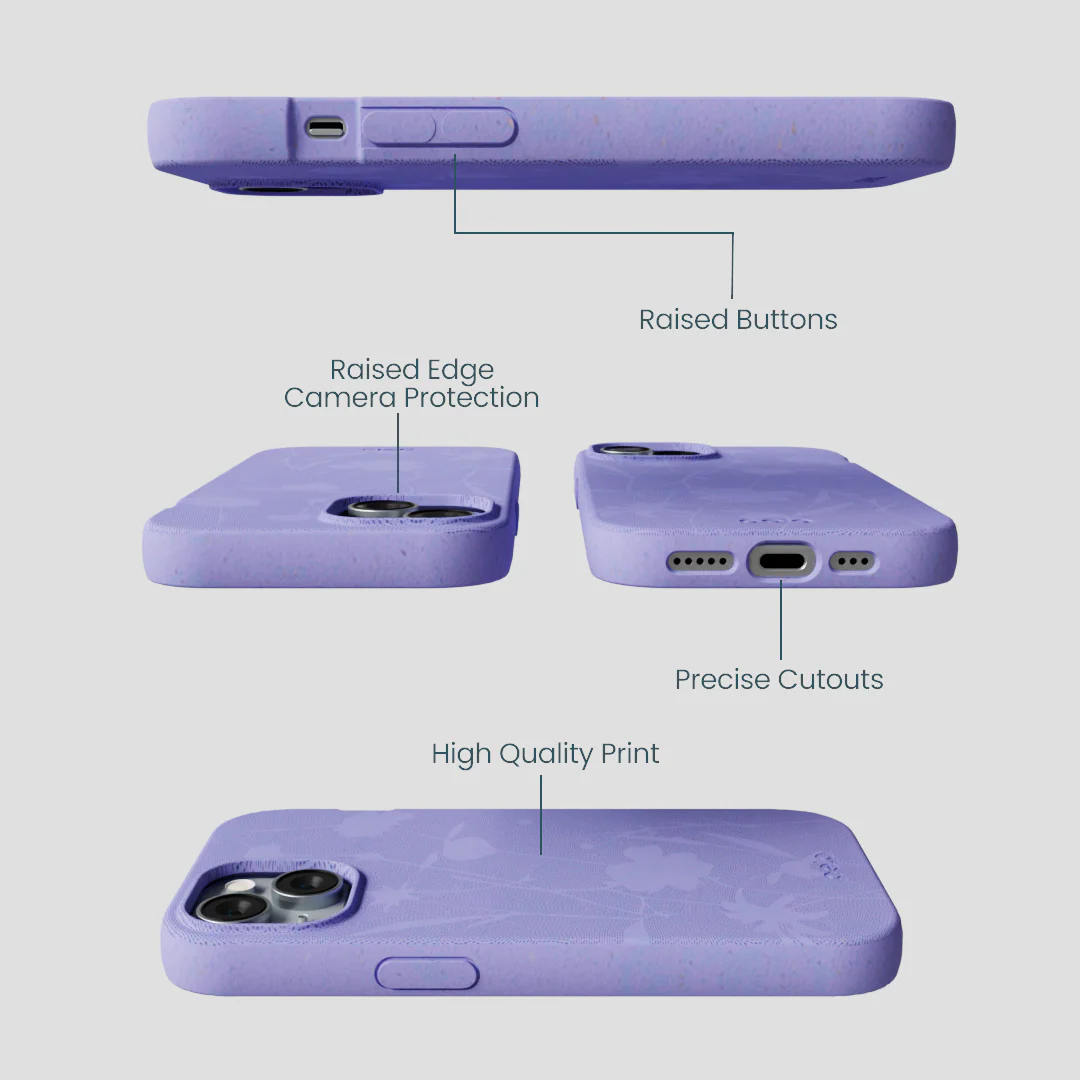 Lavender Wildflower Stitching iPhone 14 Case - Image 3