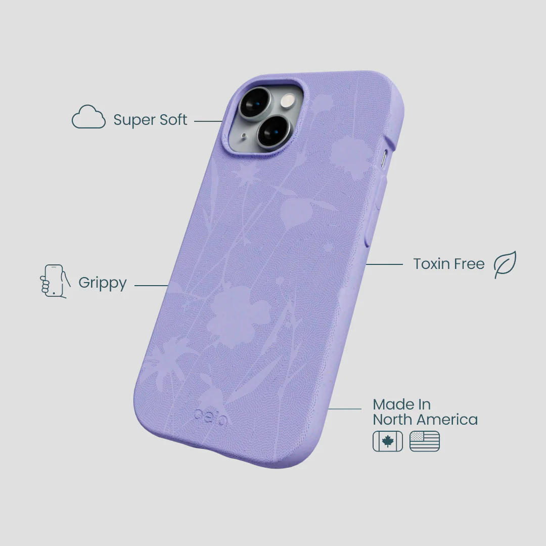 Lavender Wildflower Stitching iPhone 14 Case - Image 4