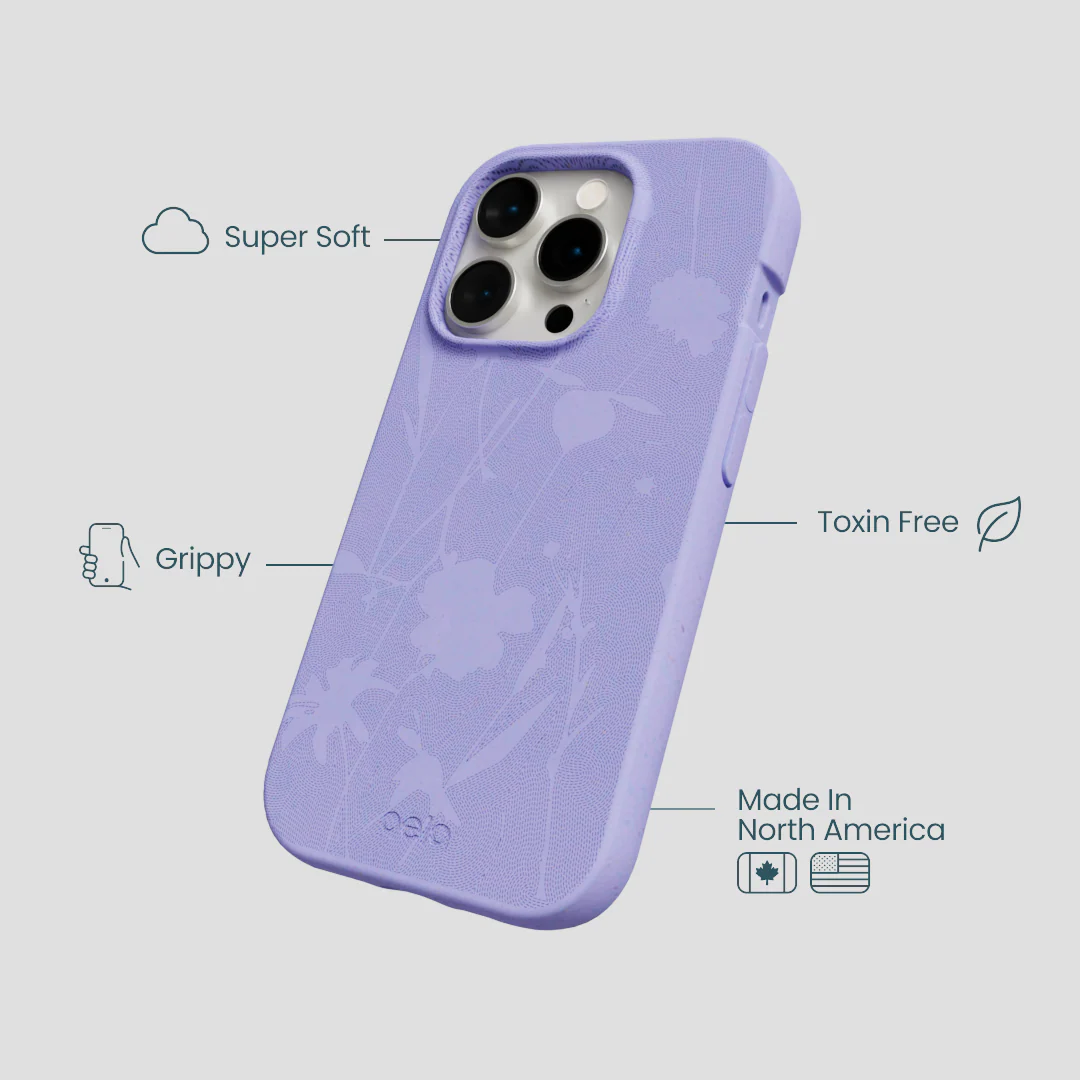 Lavender Wildflower Stitching iPhone 14 Pro Case - Image 4