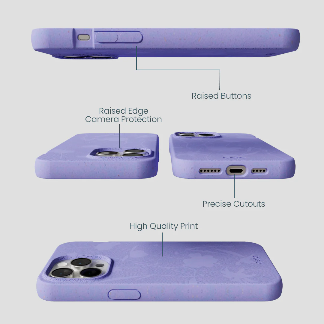 Lavender Wildflower Stitching iPhone 14 Pro Max Case - Image 3