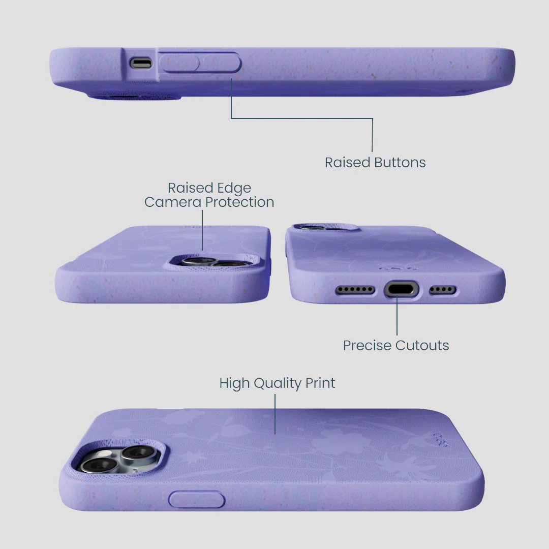 Lavender Wildflower Stitching iPhone 15 Plus Case - Image 3