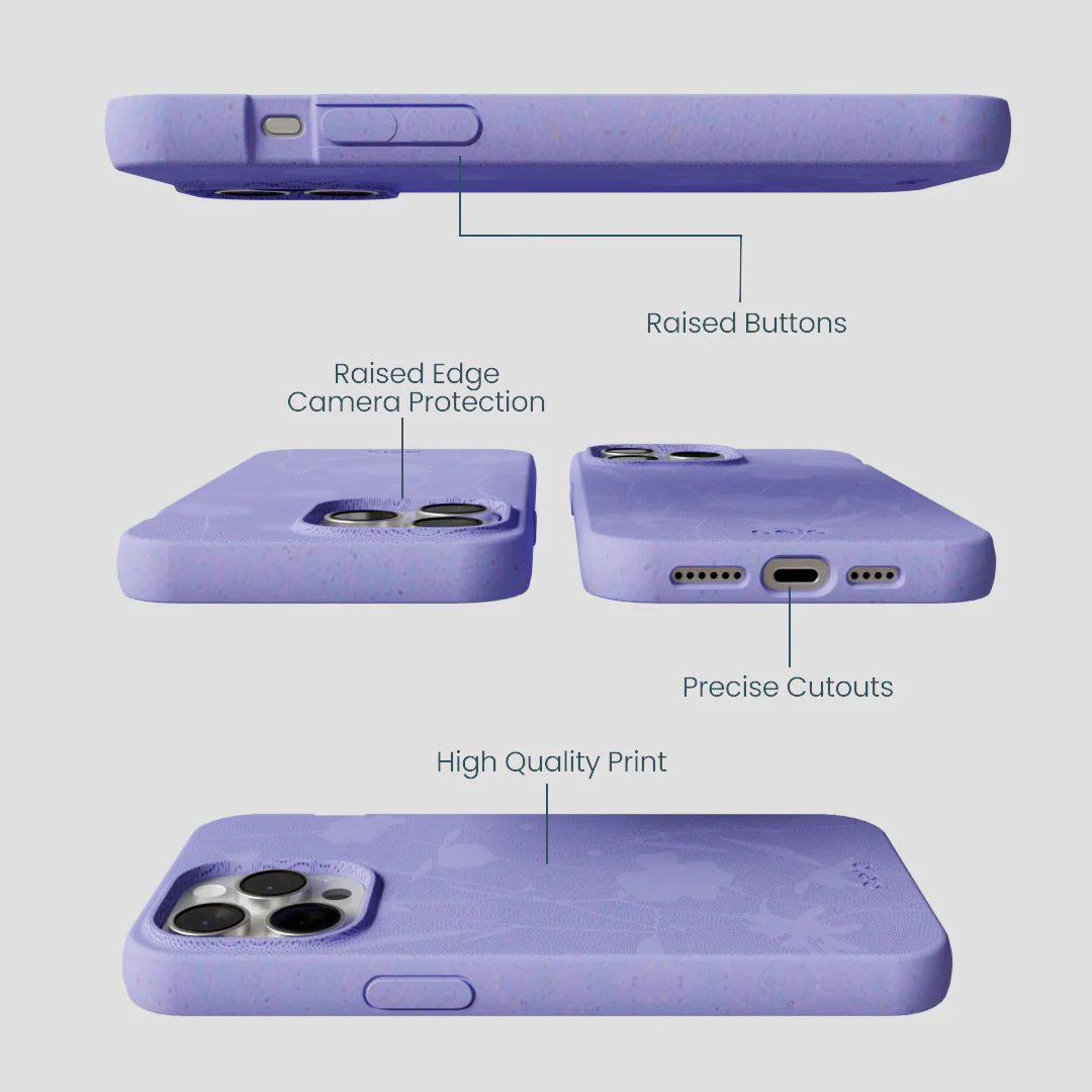 Lavender Wildflower Stitching iPhone 15 Pro Max Case - Image 3