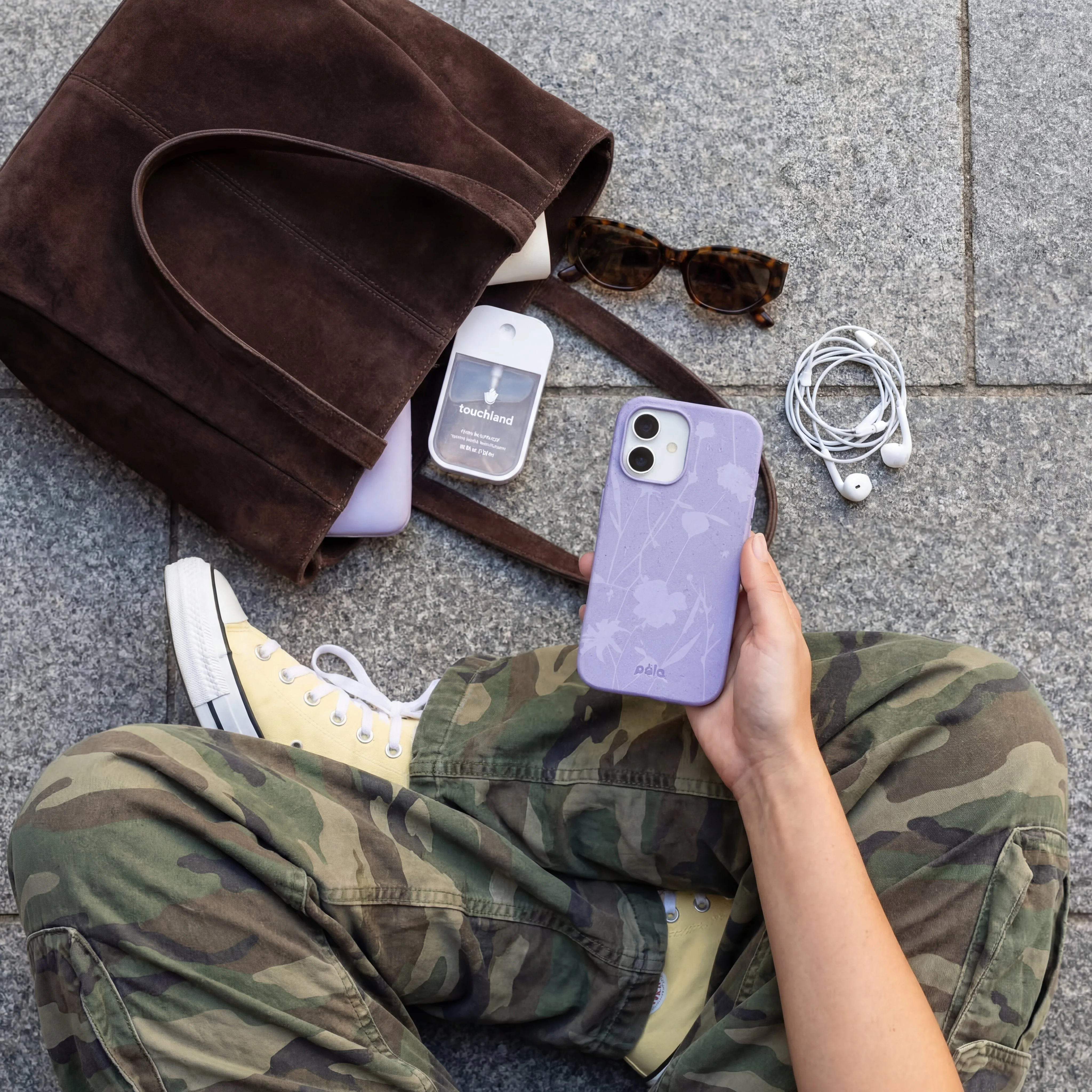 Lavender Wildflower Stitching iPhone 16 Case - Image 2