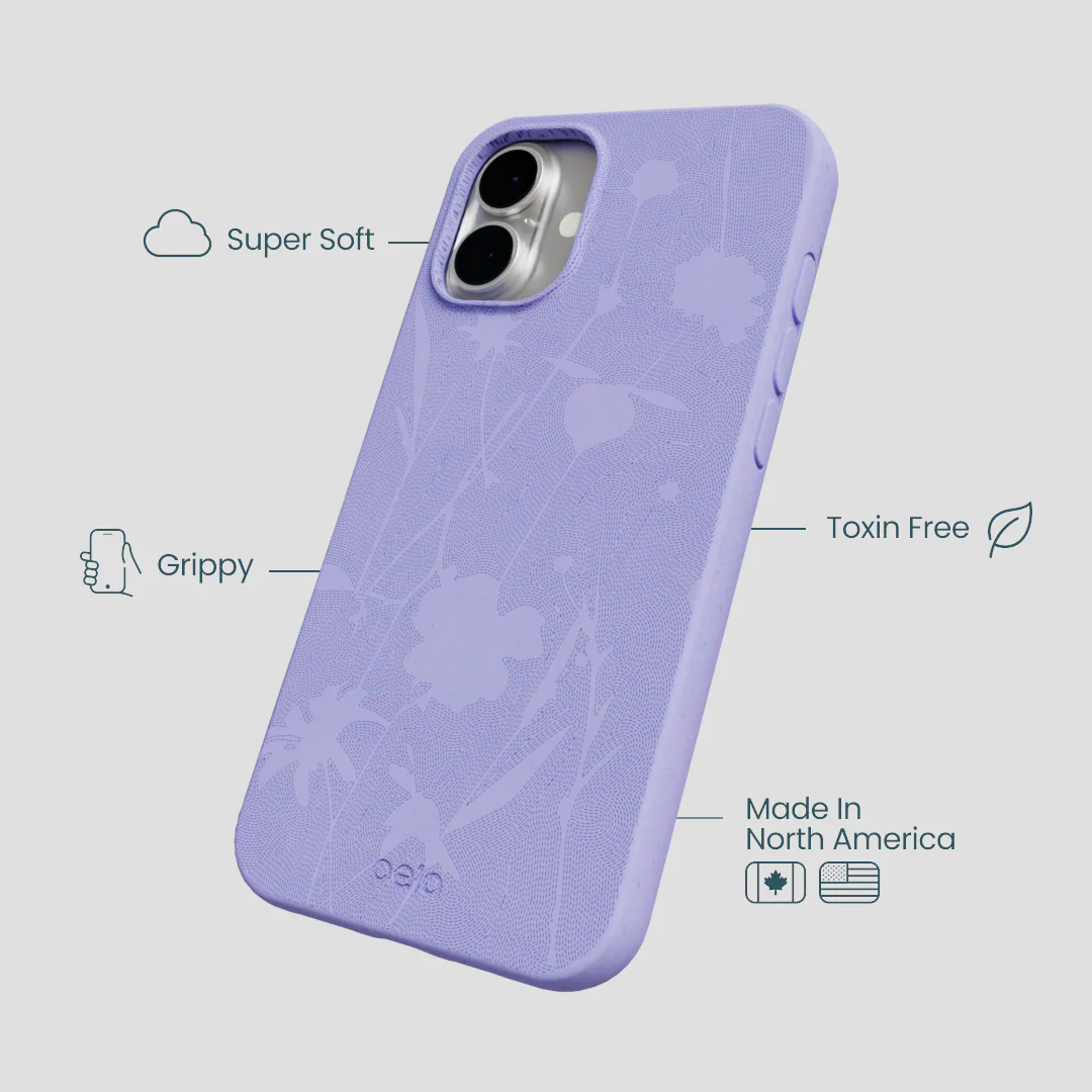 Lavender Wildflower Stitching iPhone 16 Plus Case - Image 4