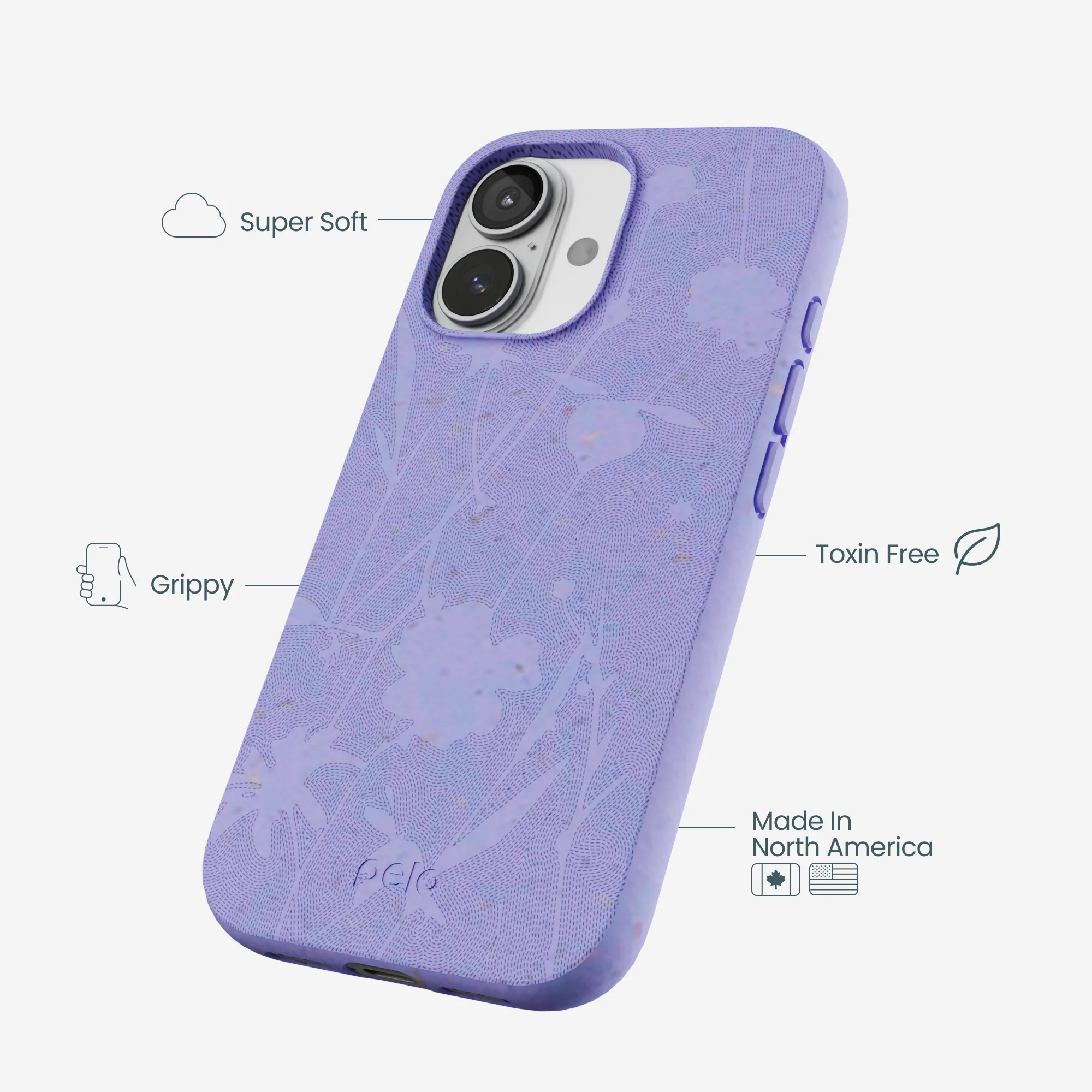 Lavender Wildflower Stitching iPhone 17 Case - Image 4