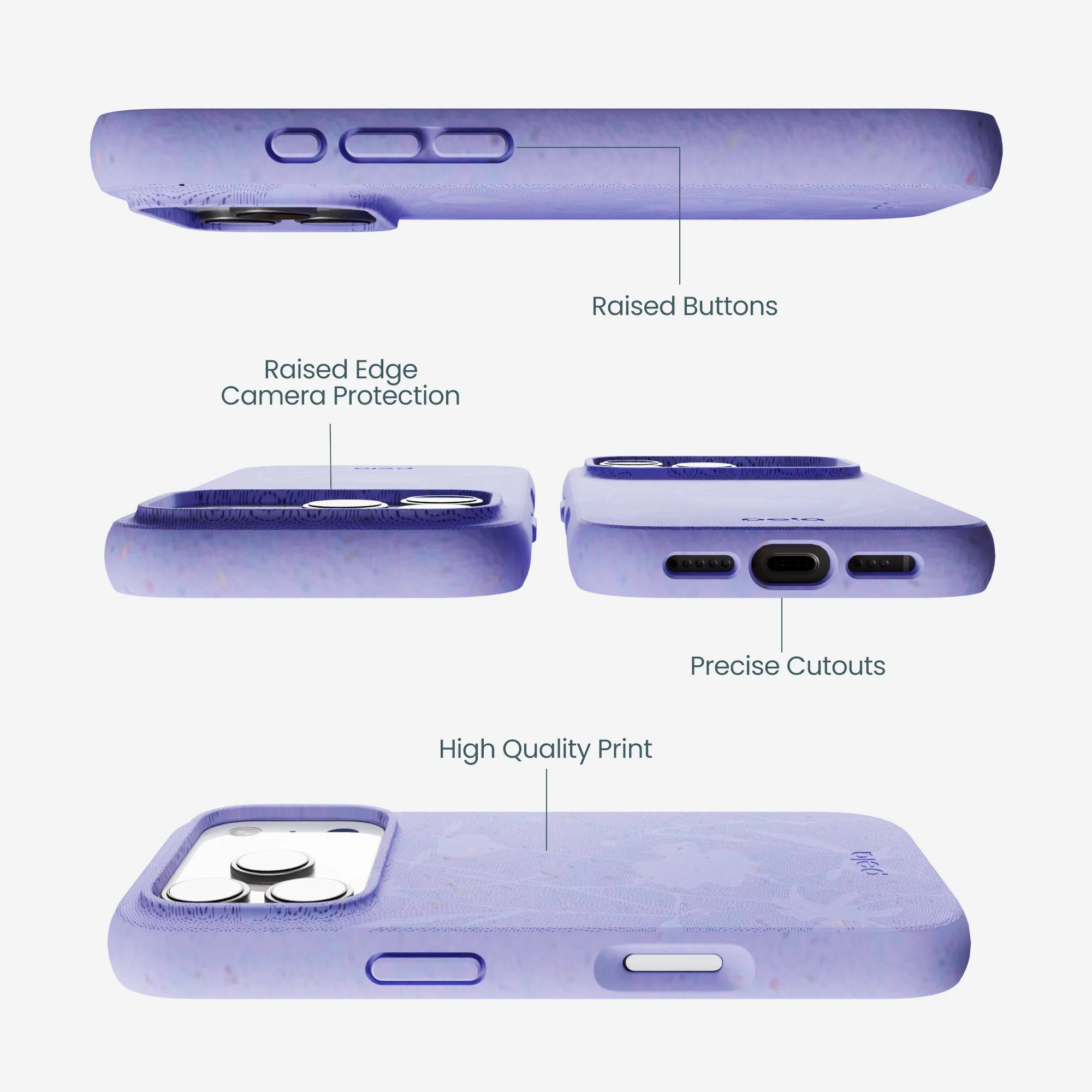 Lavender Wildflower Stitching iPhone 17 Pro Case - Image 3