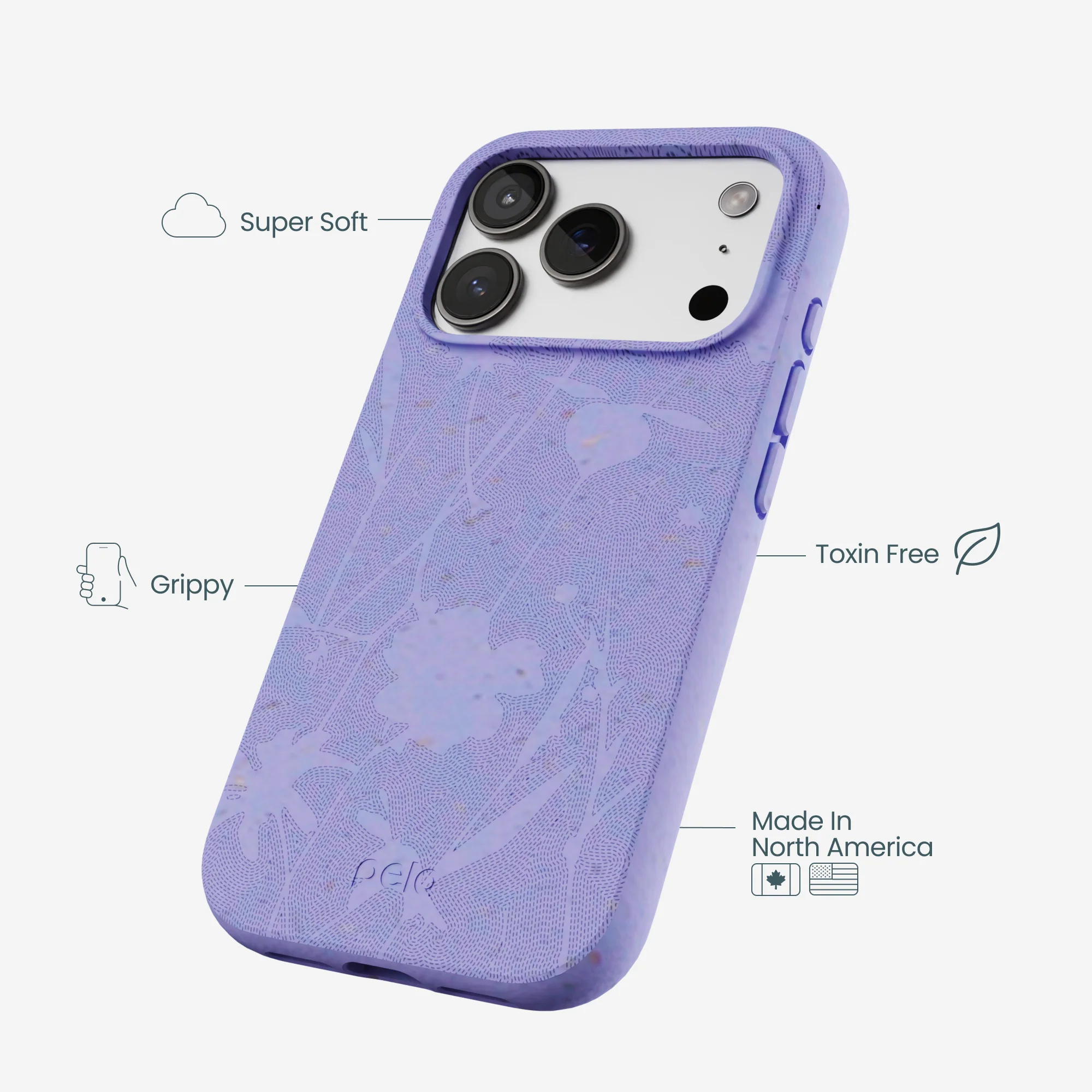 Lavender Wildflower Stitching iPhone 17 Pro Case - Image 4