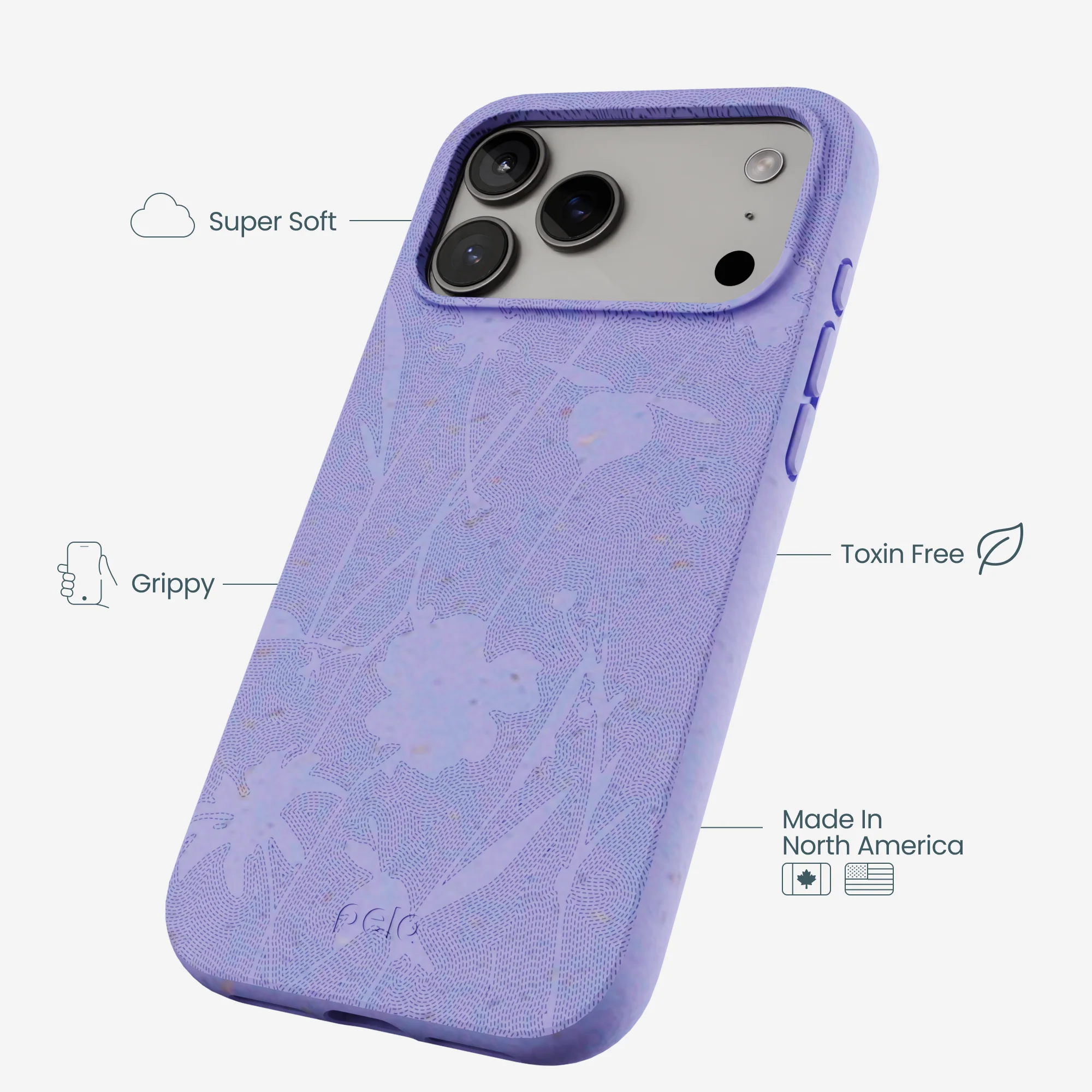 Lavender Wildflower Stitching iPhone 17 Pro Max Case - Image 4