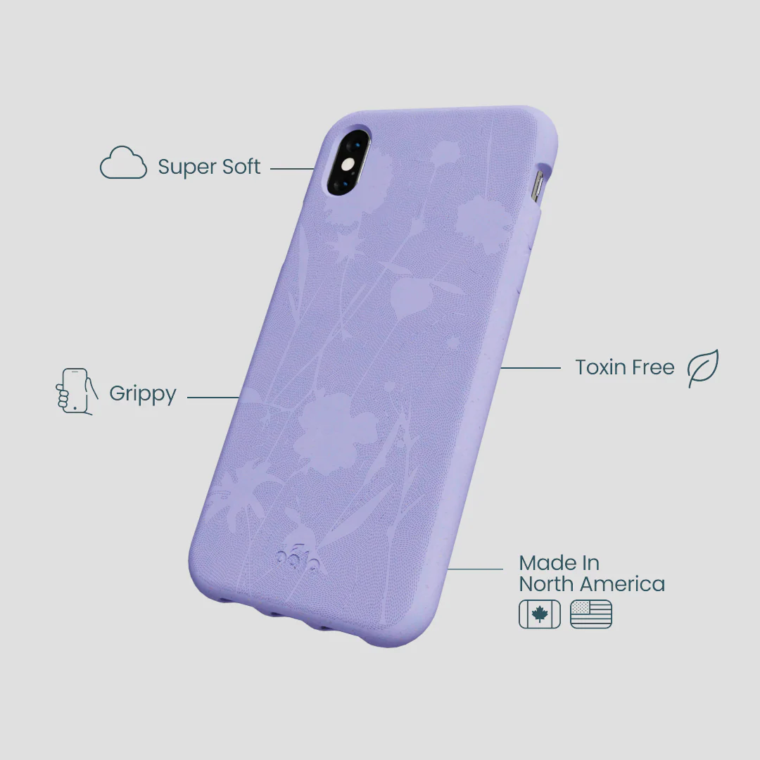 Lavender Wildflower Stitching iPhone XR Case - Image 4