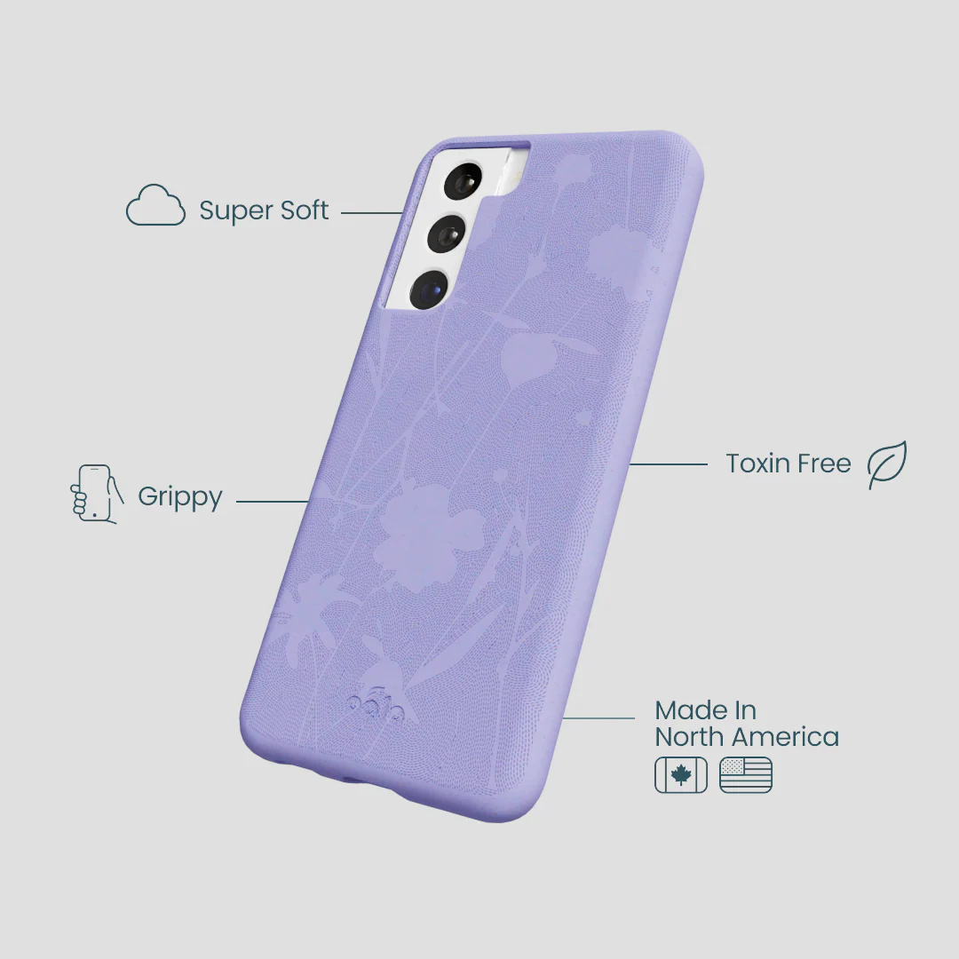 Lavender Wildflower Stitching Samsung Galaxy S22 Case - Image 4