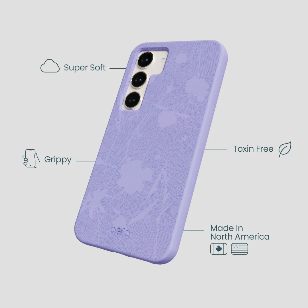 Lavender Wildflower Stitching Samsung Galaxy S24 Case - Image 4