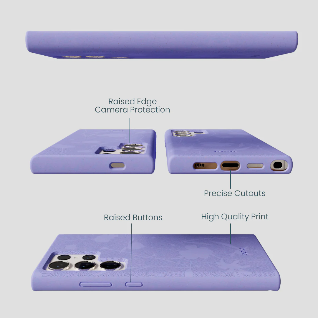 Lavender Wildflower Stitching Samsung Galaxy S24 Ultra Case - Image 3
