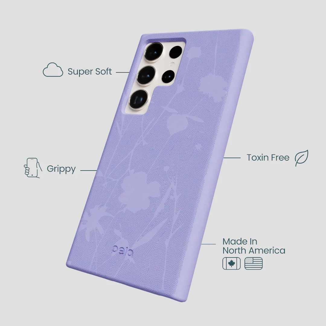 Lavender Wildflower Stitching Samsung Galaxy S24 Ultra Case - Image 4