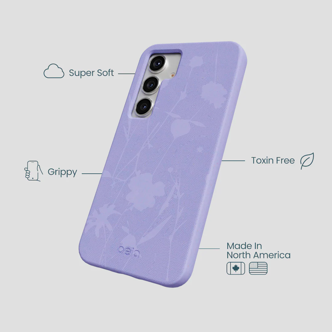 Lavender Wildflower Stitching Samsung Galaxy S25 Case - Image 4