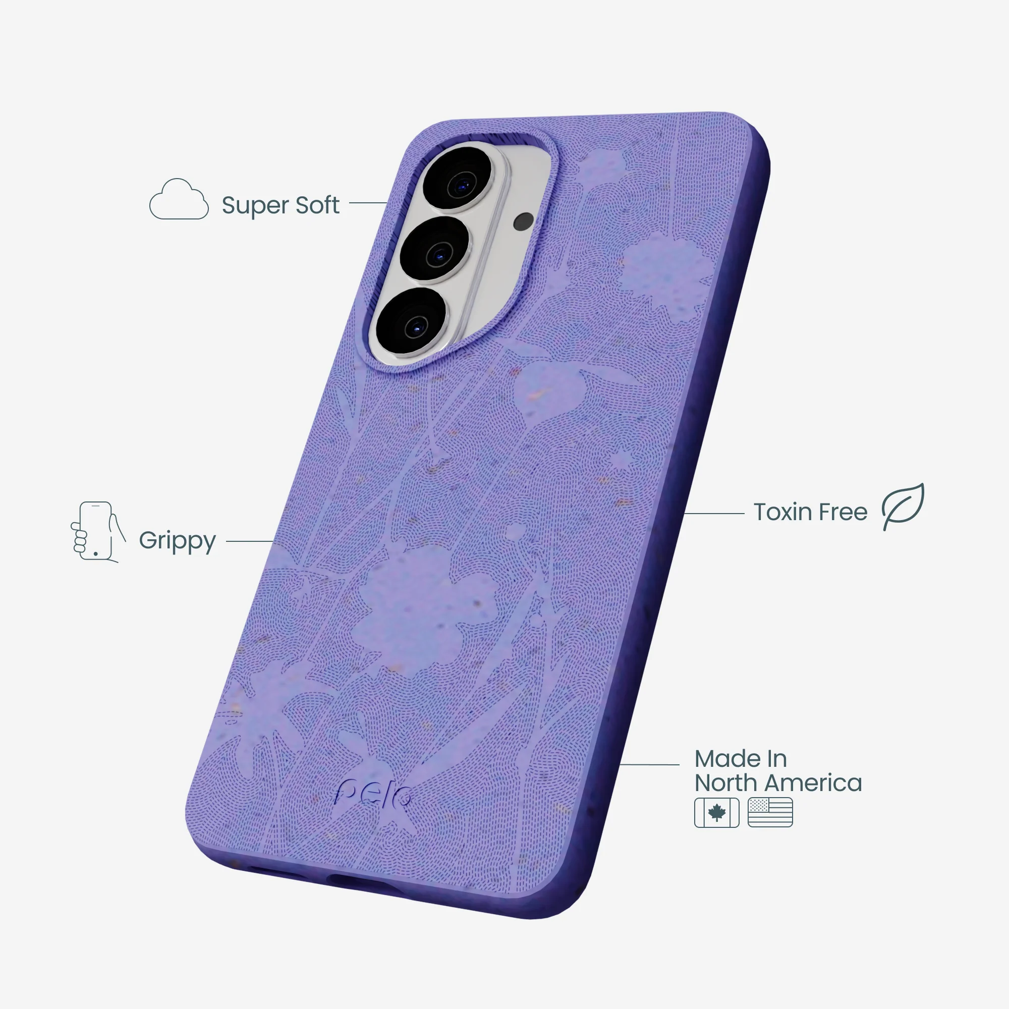 Lavender Wildflower Stitching Samsung Galaxy S26 Case - Image 4