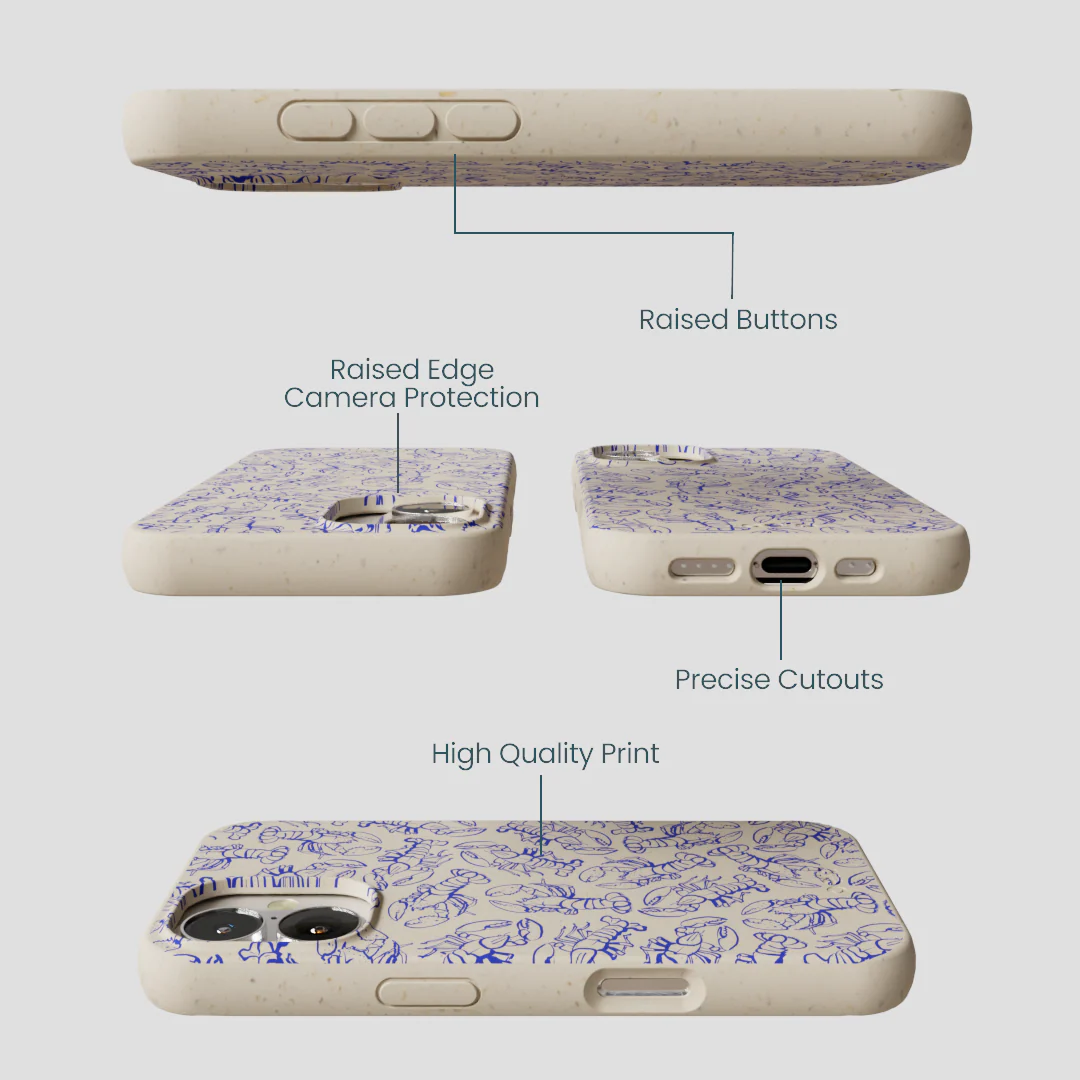 London Fog Blue Lobster iPhone 16 Case - Image 3
