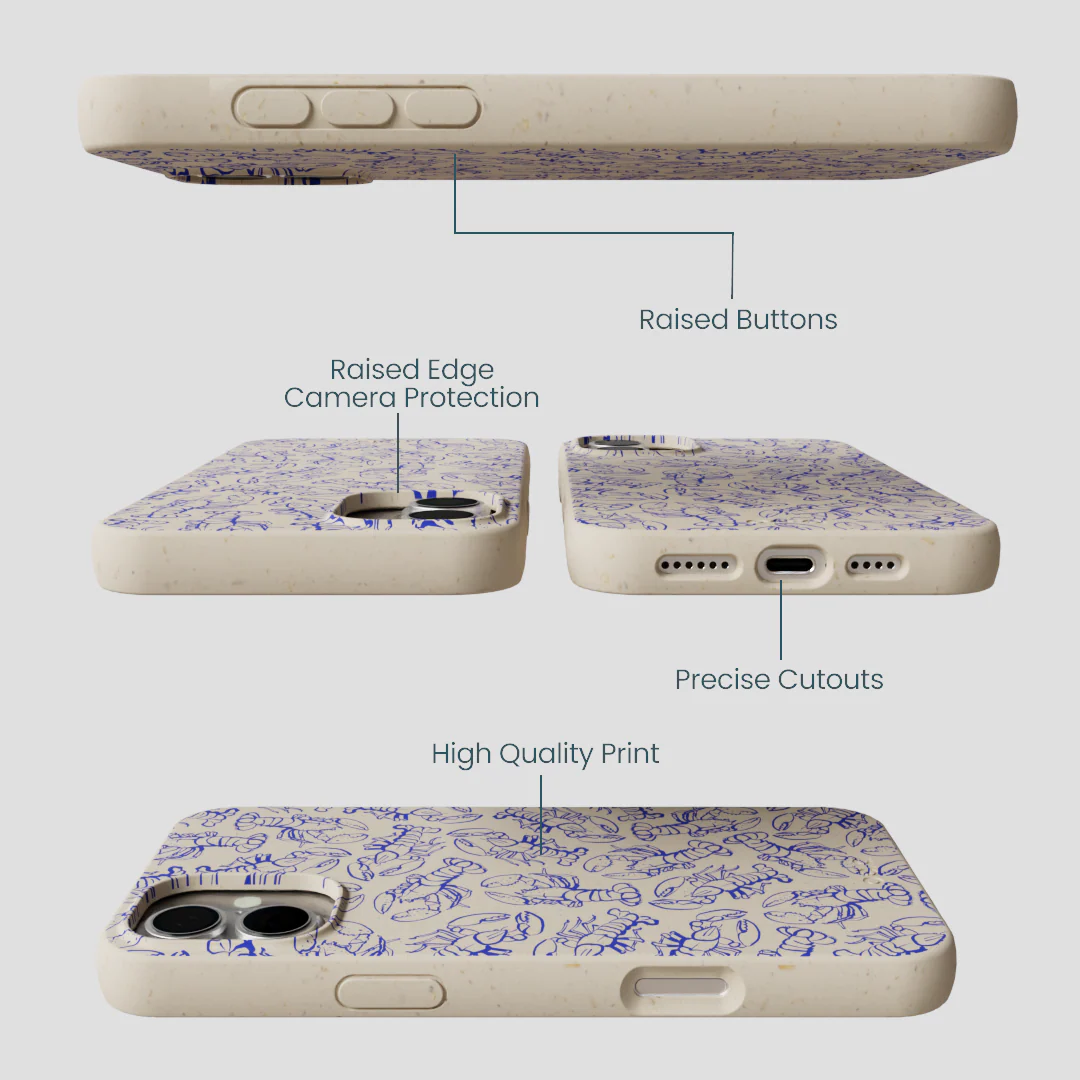 London Fog Blue Lobster iPhone 16 Plus Case - Image 3