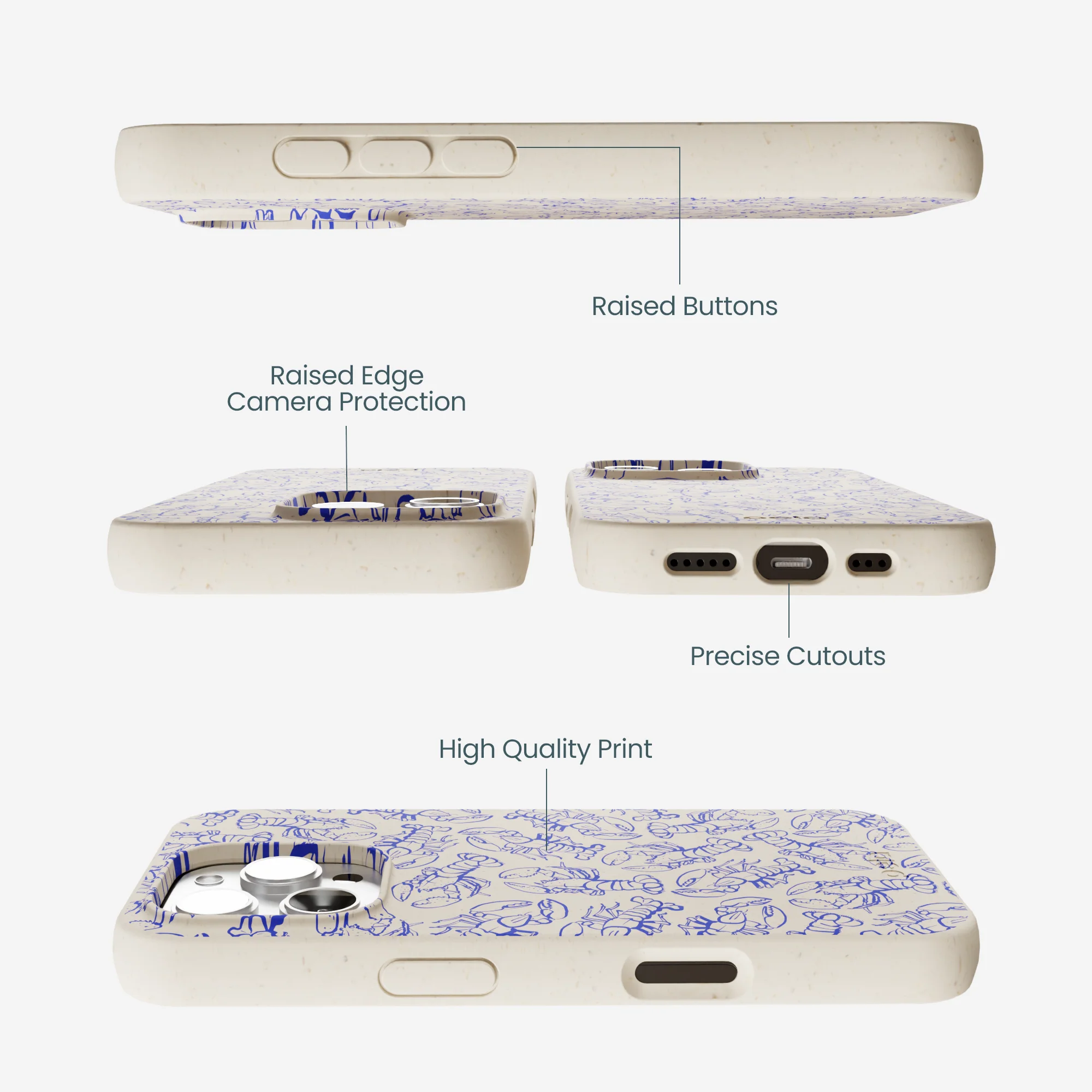 London Fog Blue Lobster iPhone 16 Pro Max Case - Image 3