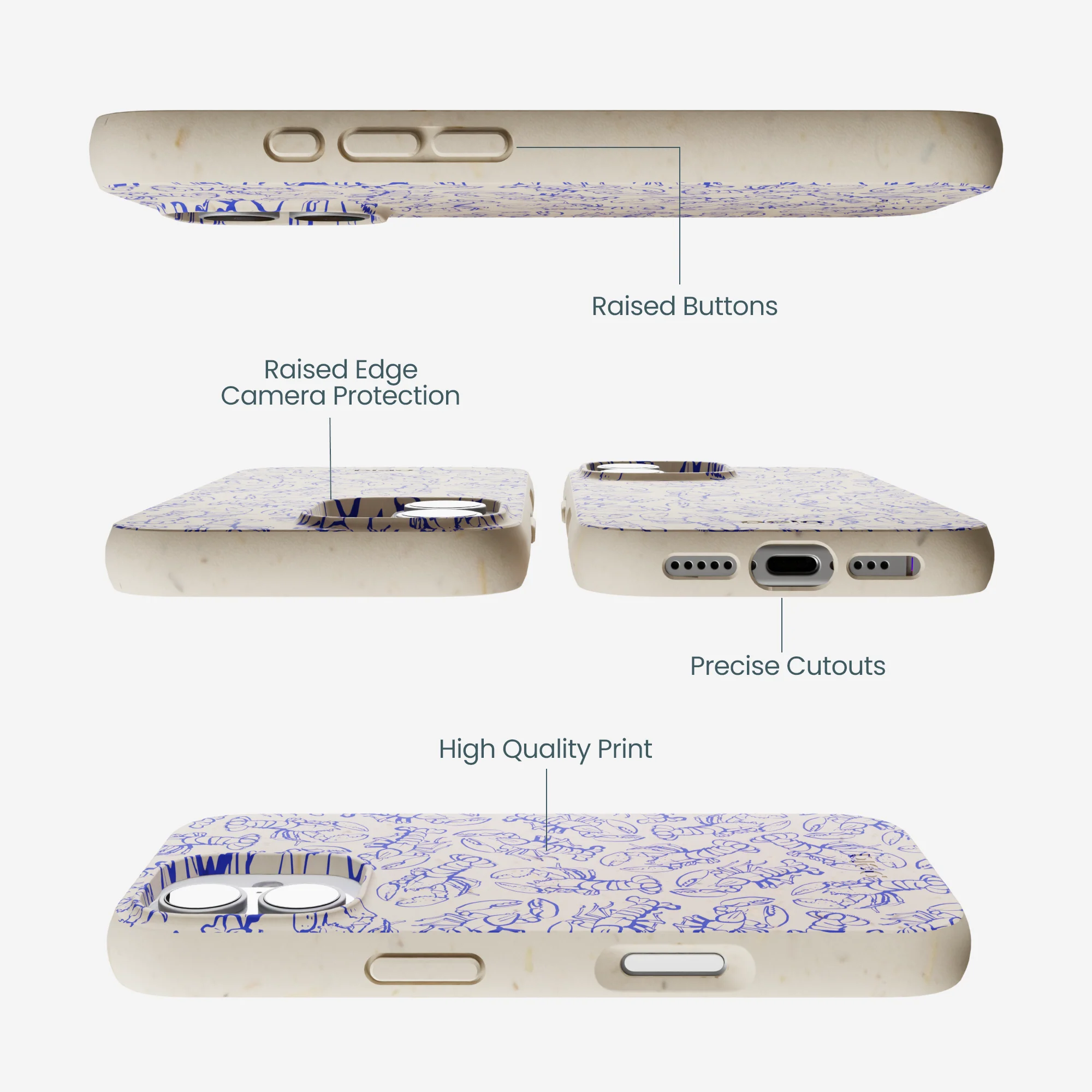 London Fog Blue Lobster iPhone 17 Case - Image 3