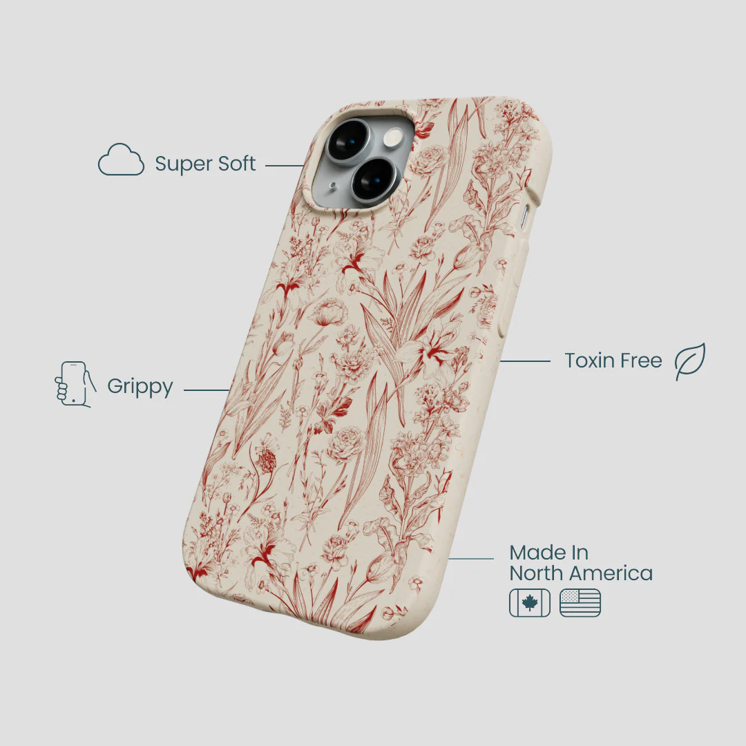 London Fog Crimson Bouquet iPhone 14 Case - Image 4