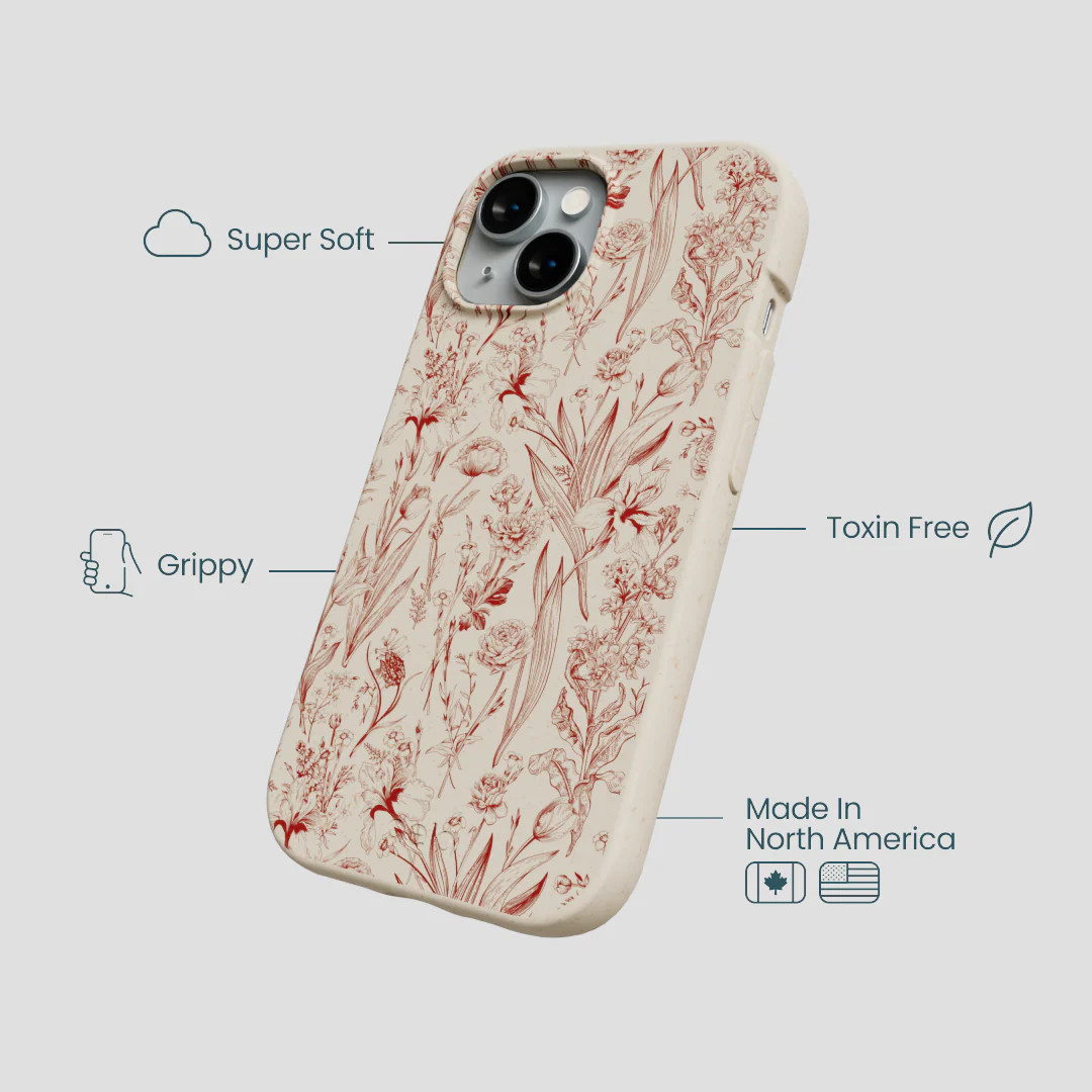 London Fog Crimson Bouquet iPhone 15 Case - Image 4