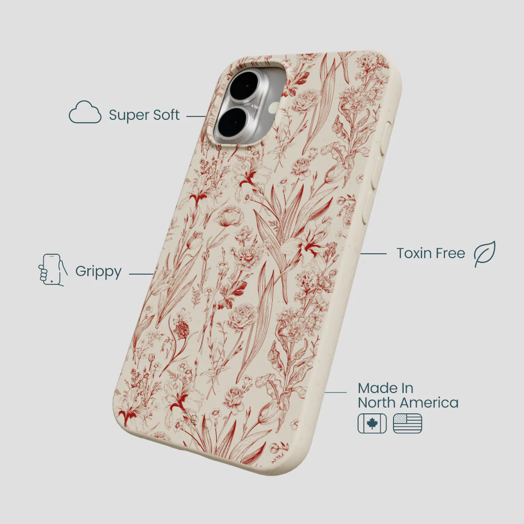 London Fog Crimson Bouquet iPhone 16 Plus Case - Image 4