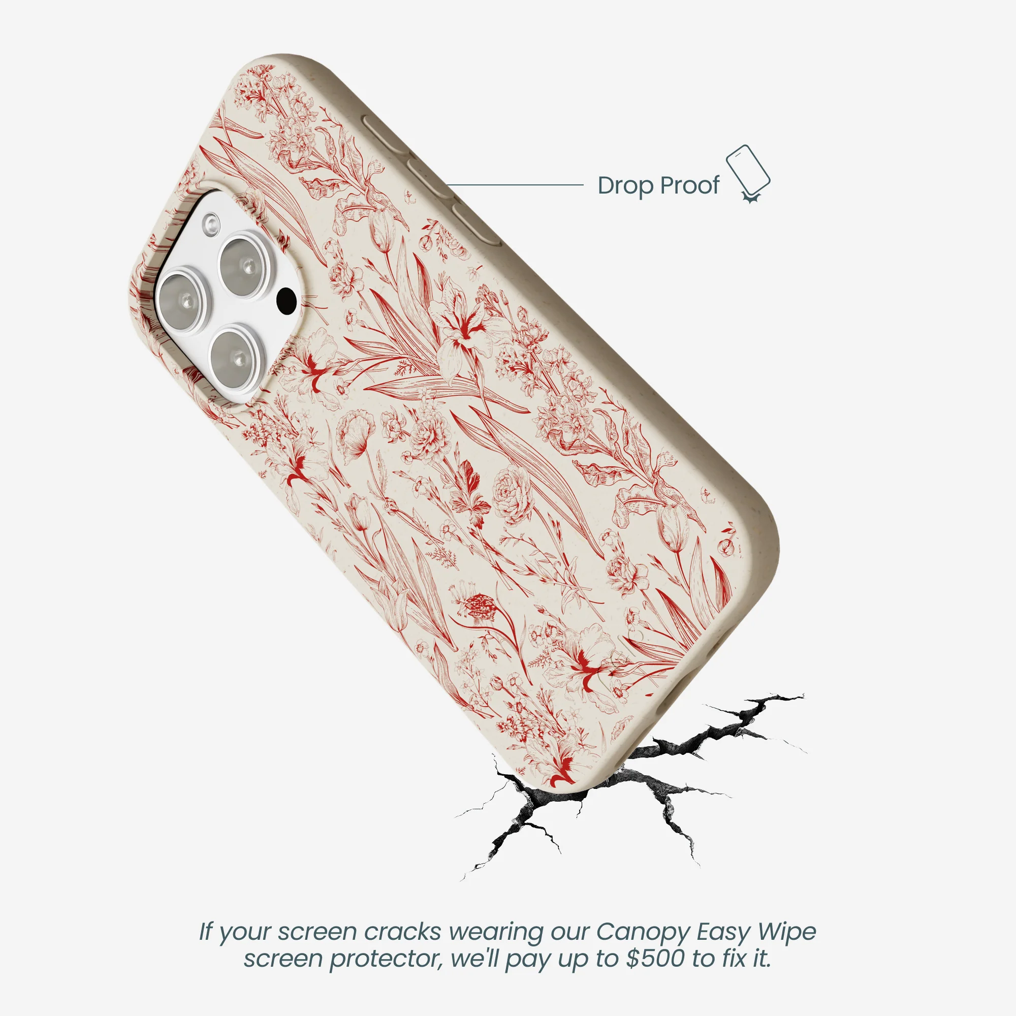 London Fog Crimson Bouquet iPhone 16 Pro Max Case - Image 5