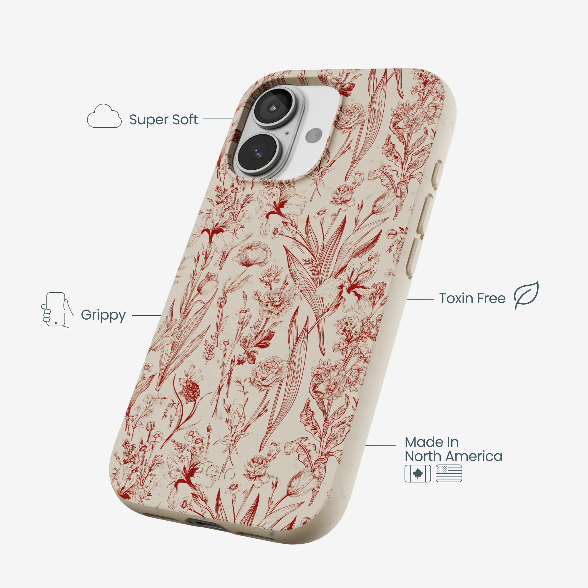 London Fog Crimson Bouquet iPhone 17 Case - Image 4